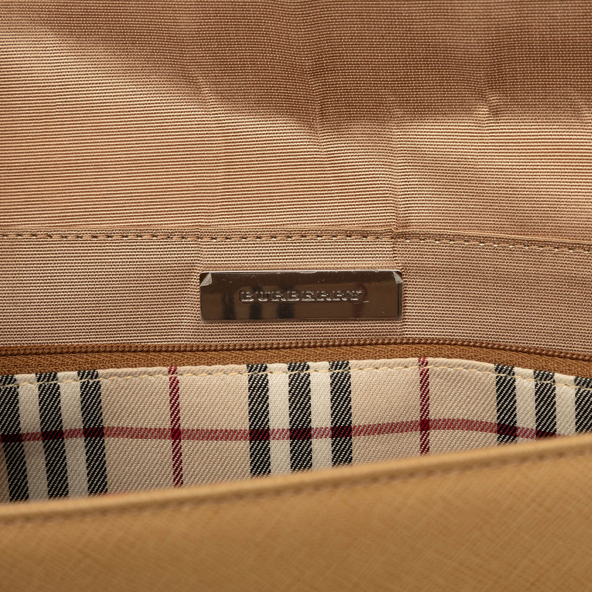 Burberry Leather Flap Shoulder Bag — Beige