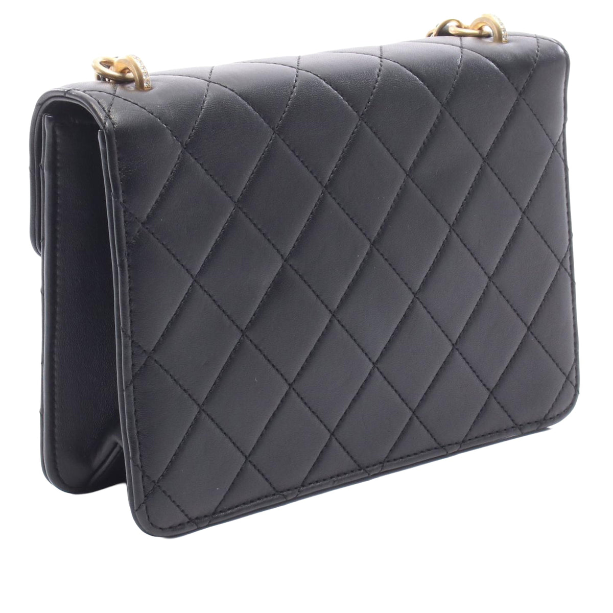 Chanel Quilted Lambskin Crystal Geometric CC Frame Flap