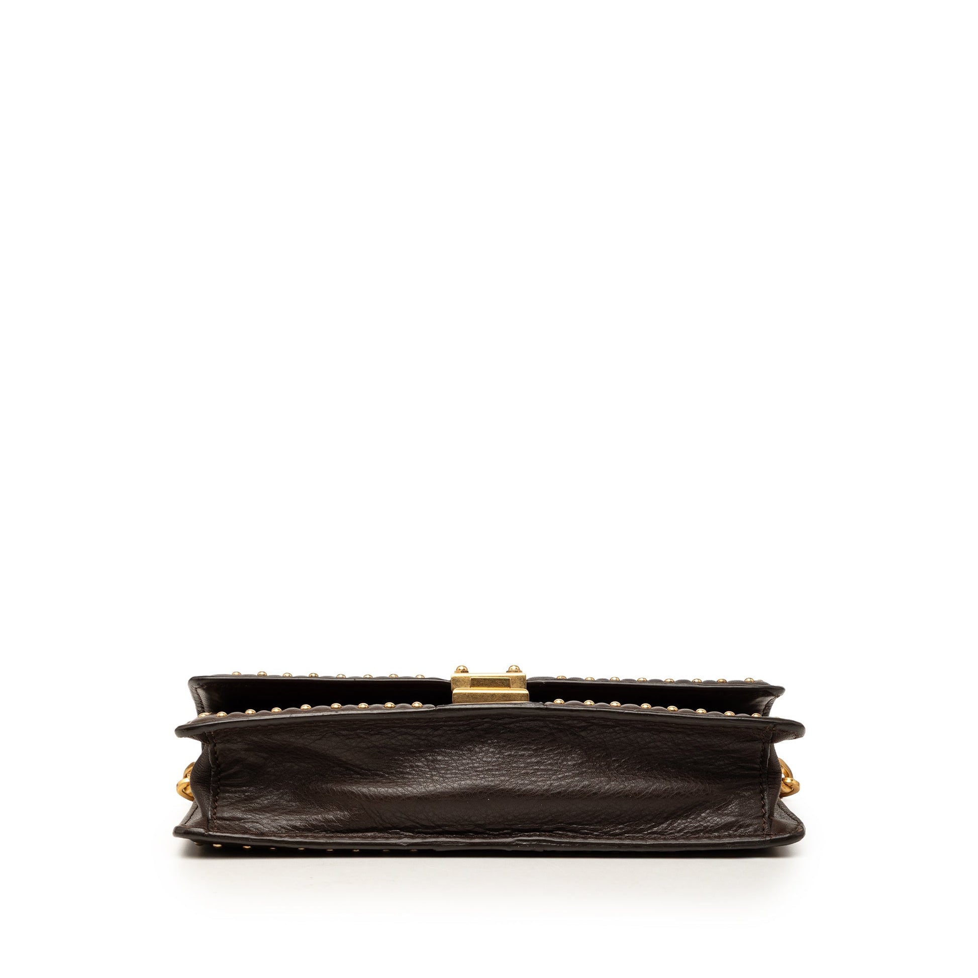 MCM Studded Leather and Ponyhair Shoulder Bag