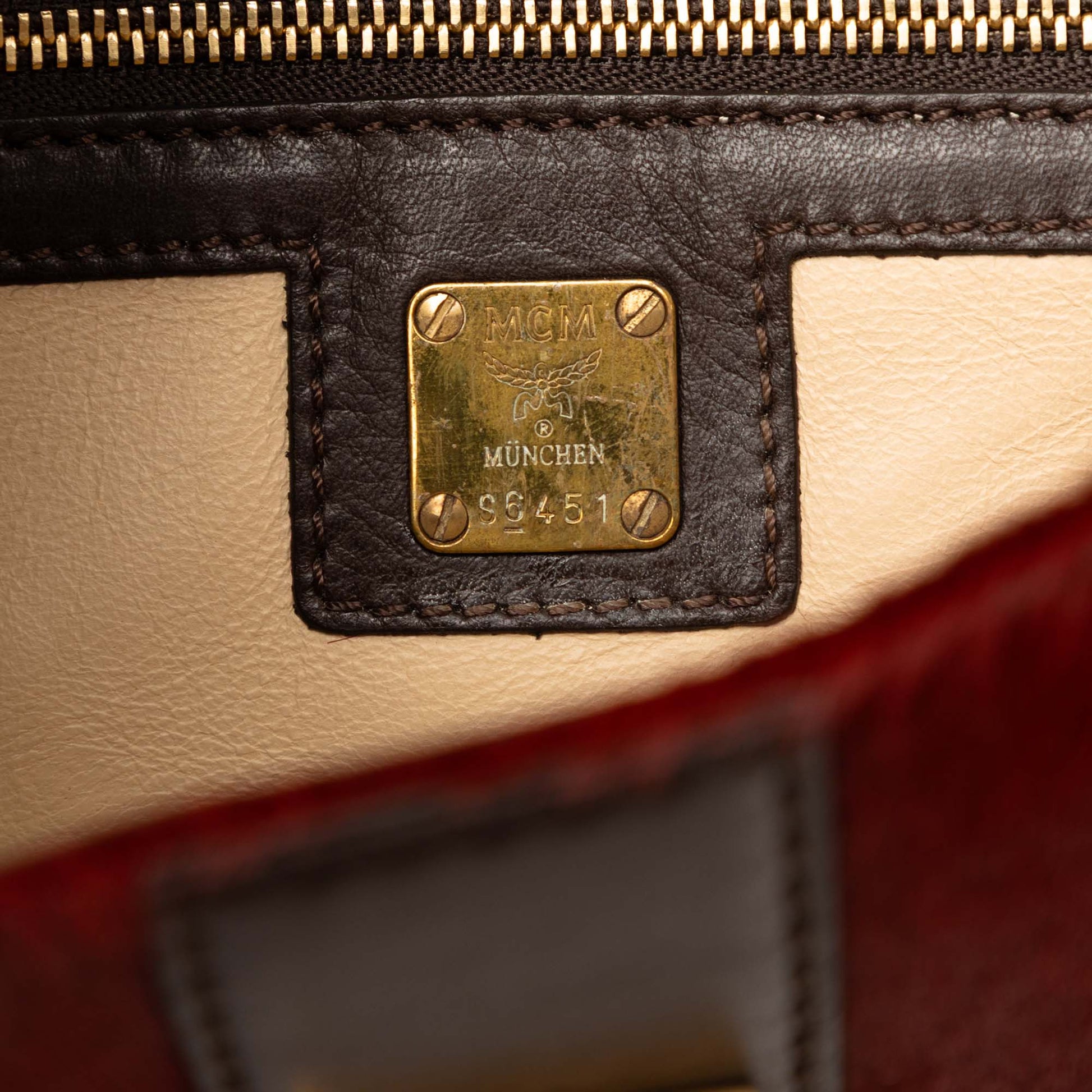 MCM Studded Leather and Ponyhair Shoulder Bag