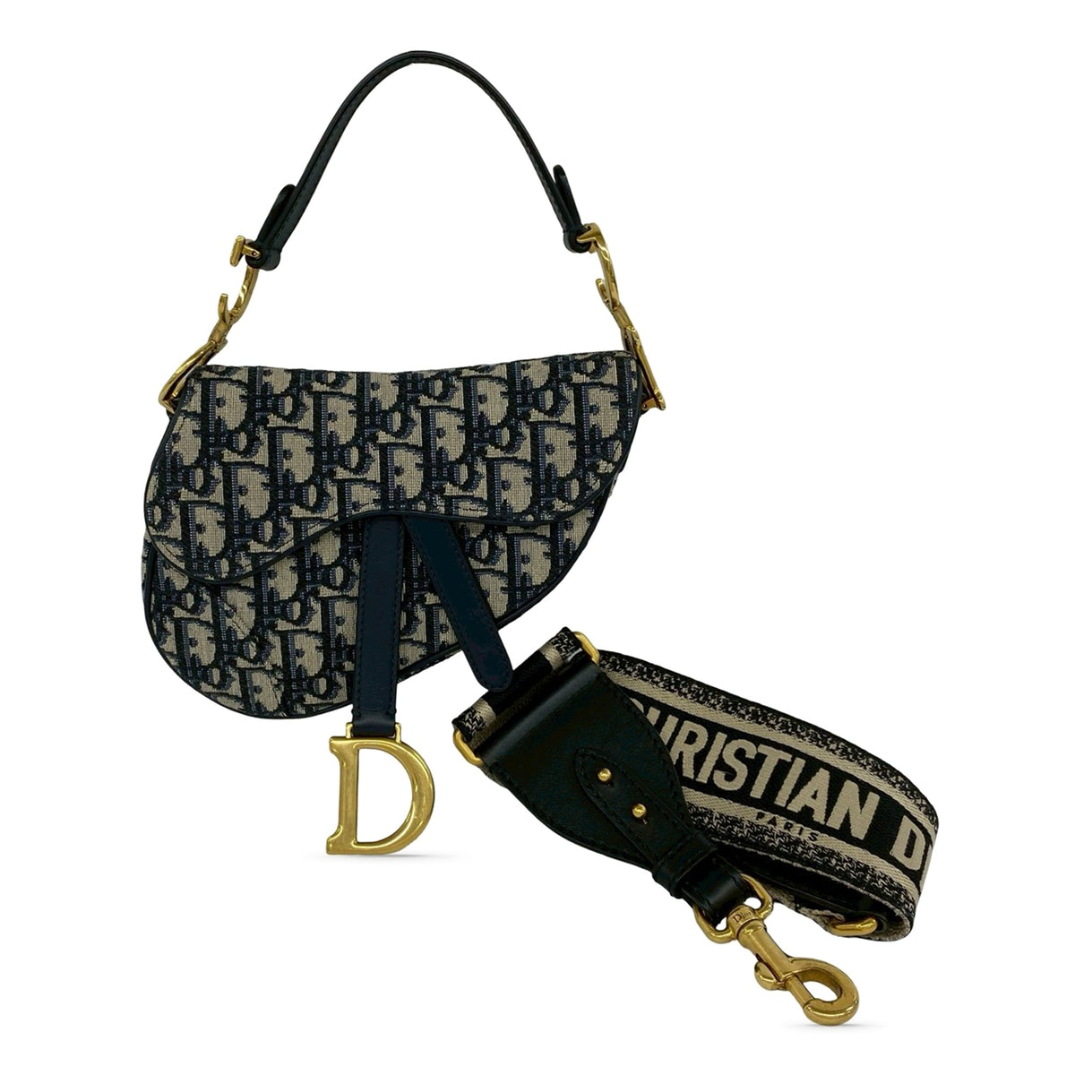 Dior Mini Oblique Canvas Saddle Bag