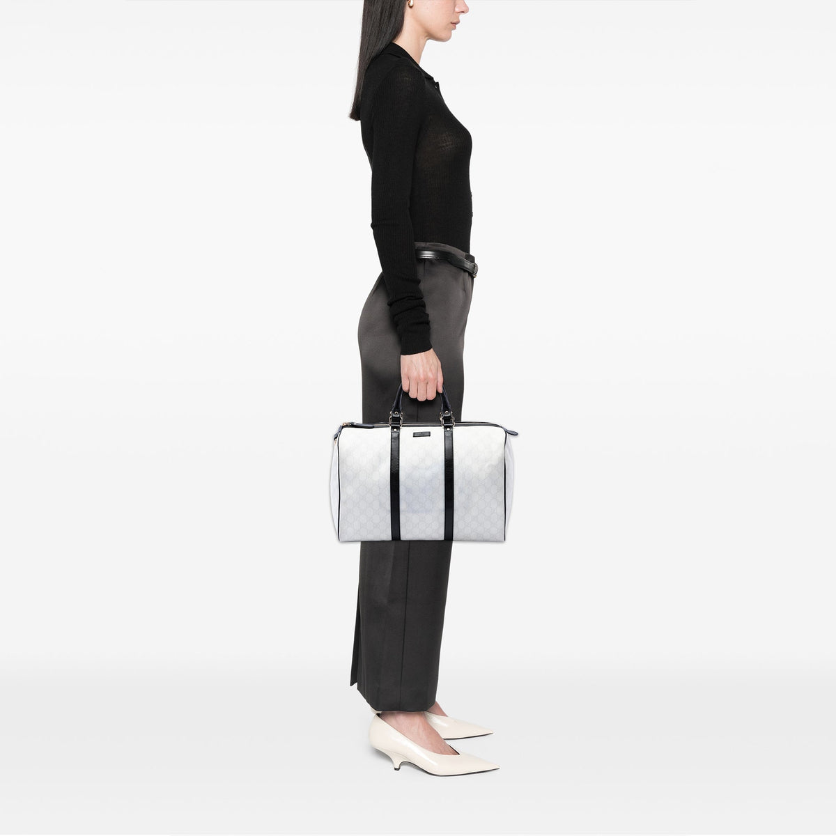 Gucci Medium GG Supreme Joy Boston Bag — White