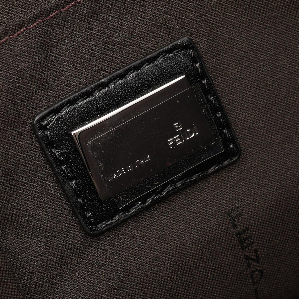 Fendi Zucchino Canvas Shoulder Bag — Black