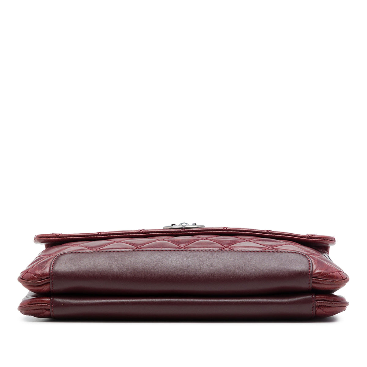 Chanel Quilted Aged Calfskin Logo Accordion Flap — Red