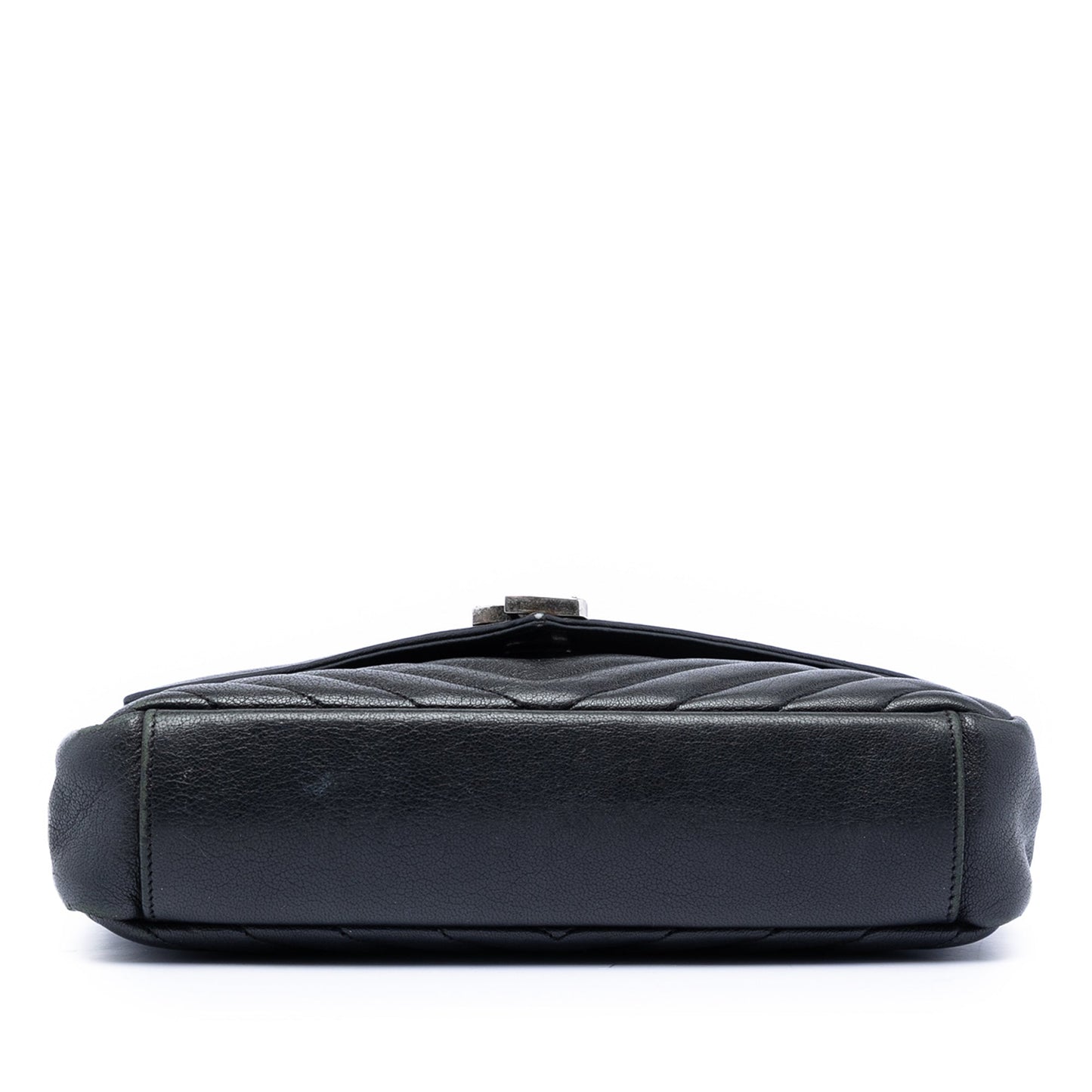 Saint Laurent Medium Chevron Sheepskin Monogram College Satchel