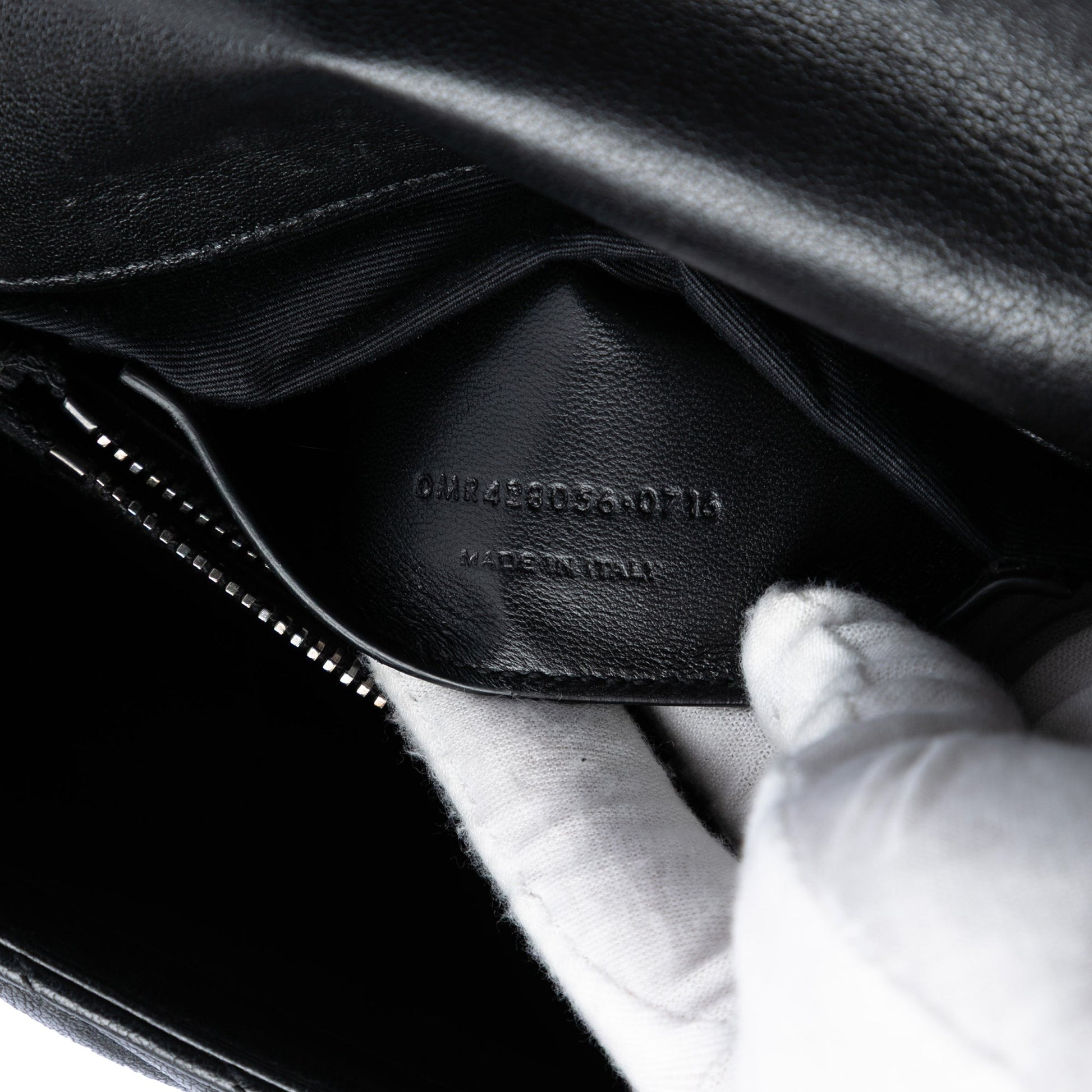 Saint Laurent Medium Chevron Sheepskin Monogram College Satchel
