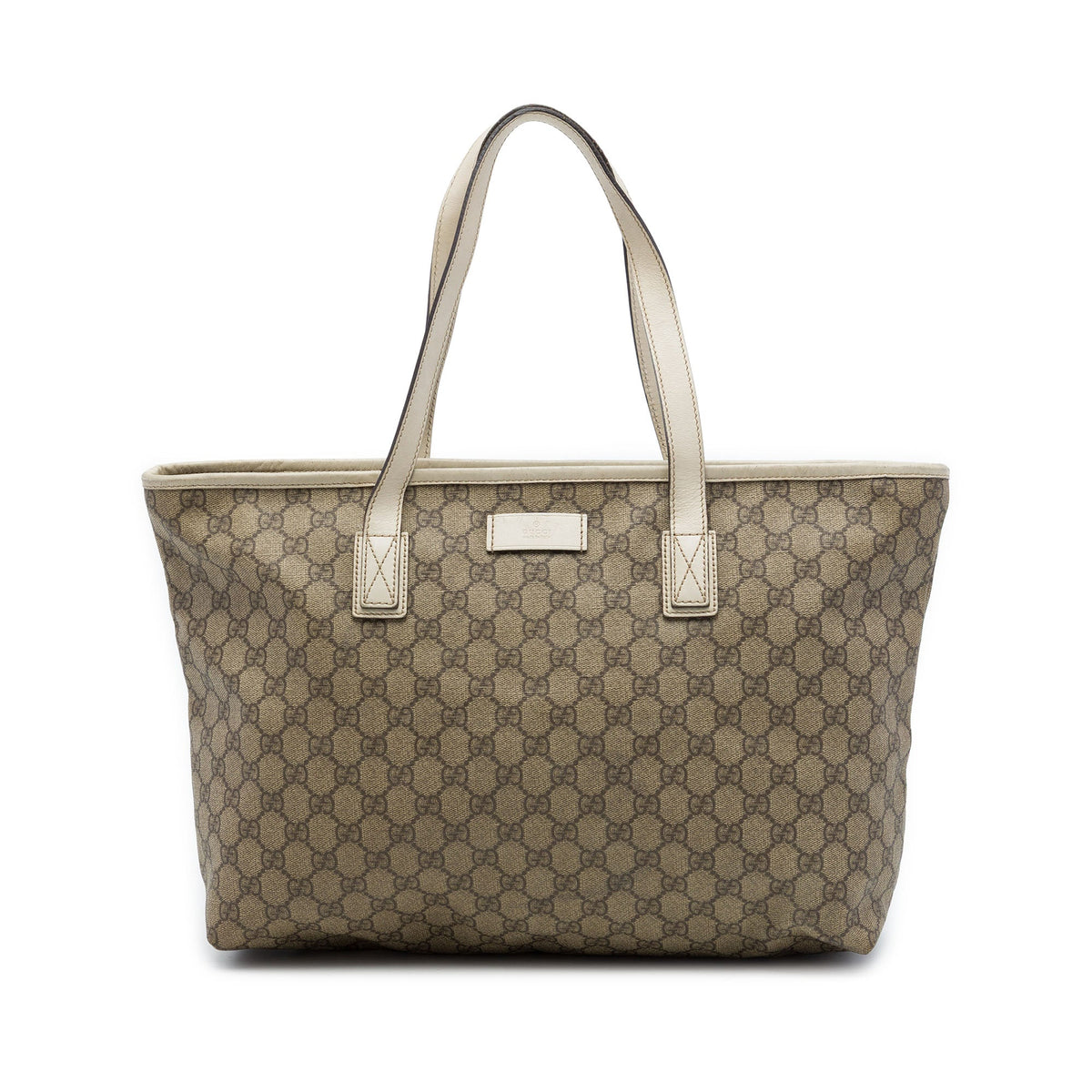 Gucci Medium GG Supreme Tote — Beige