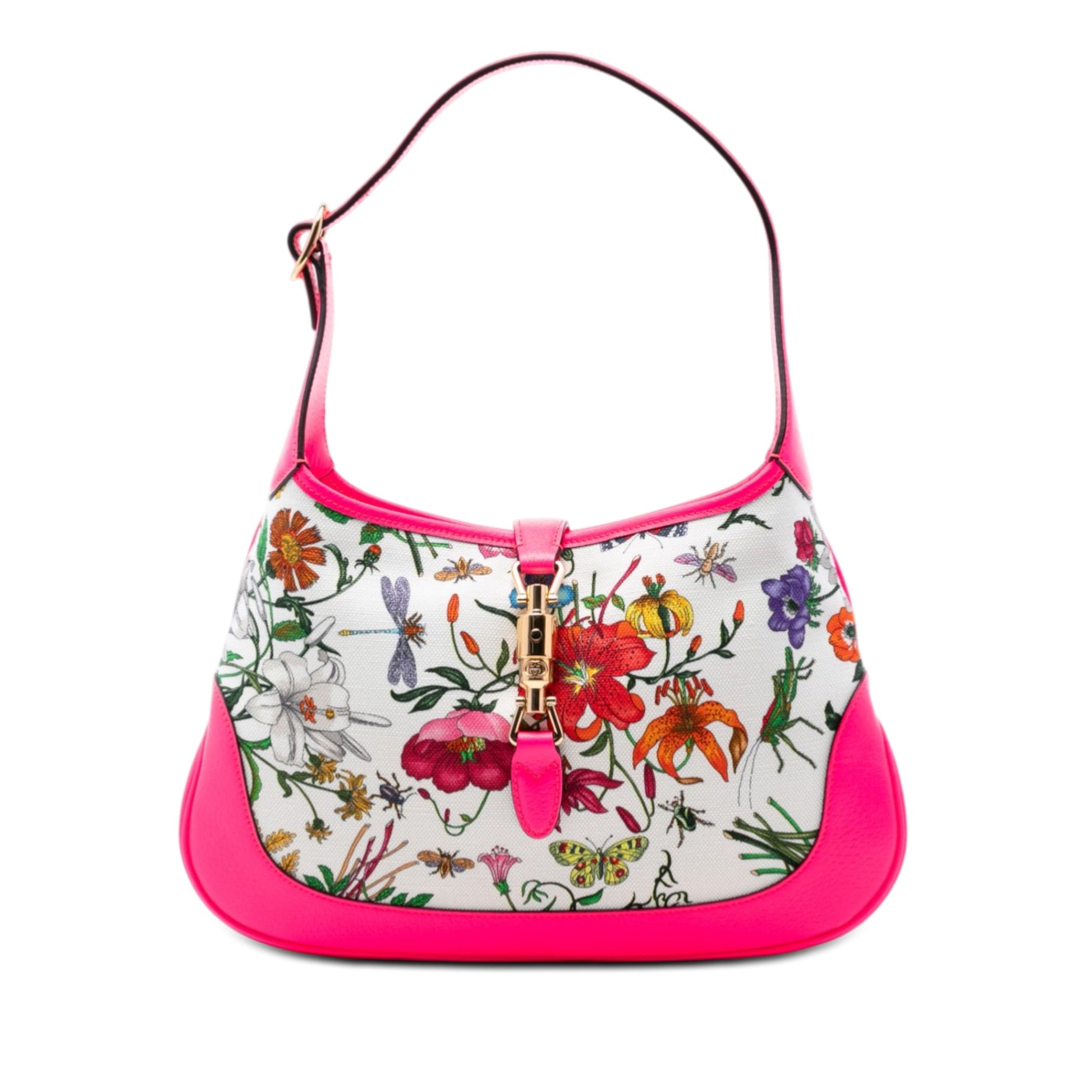 Flora Canvas Jackie O Bouvier Shoulder Bag