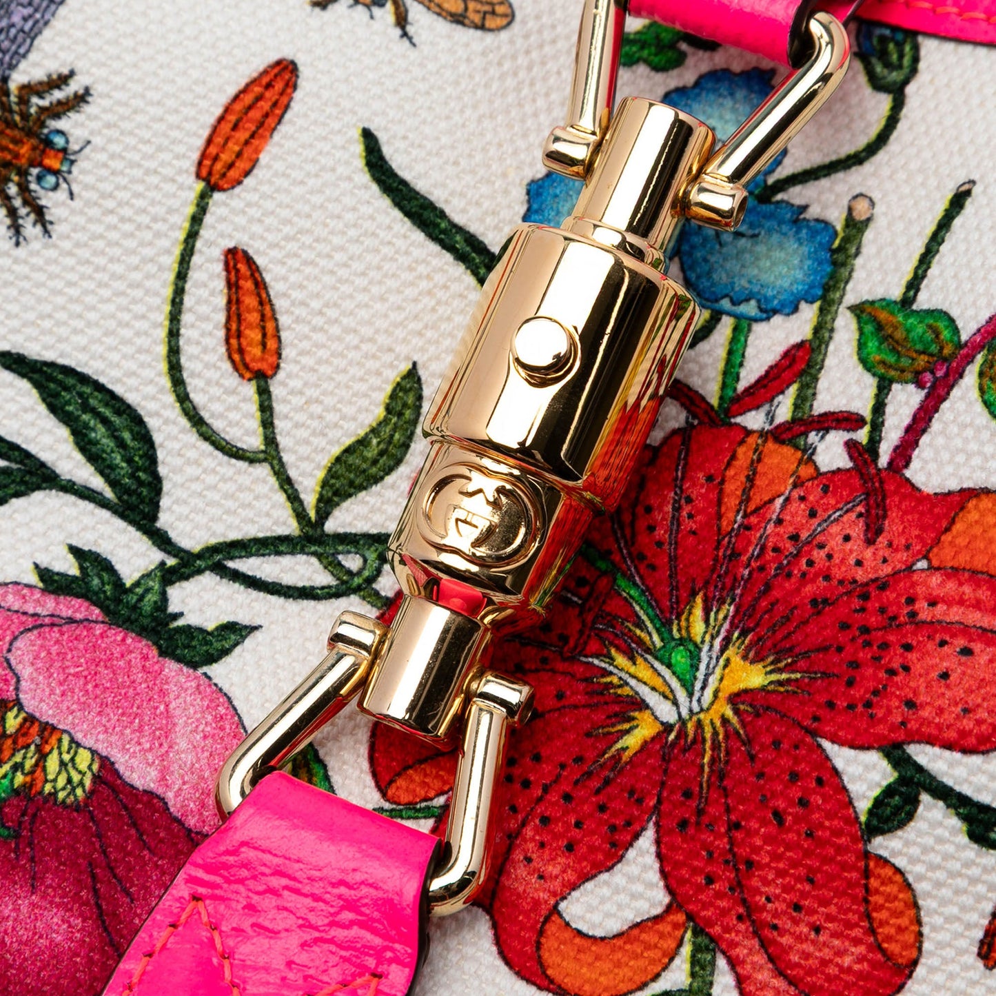 Flora Canvas Jackie O Bouvier Shoulder Bag