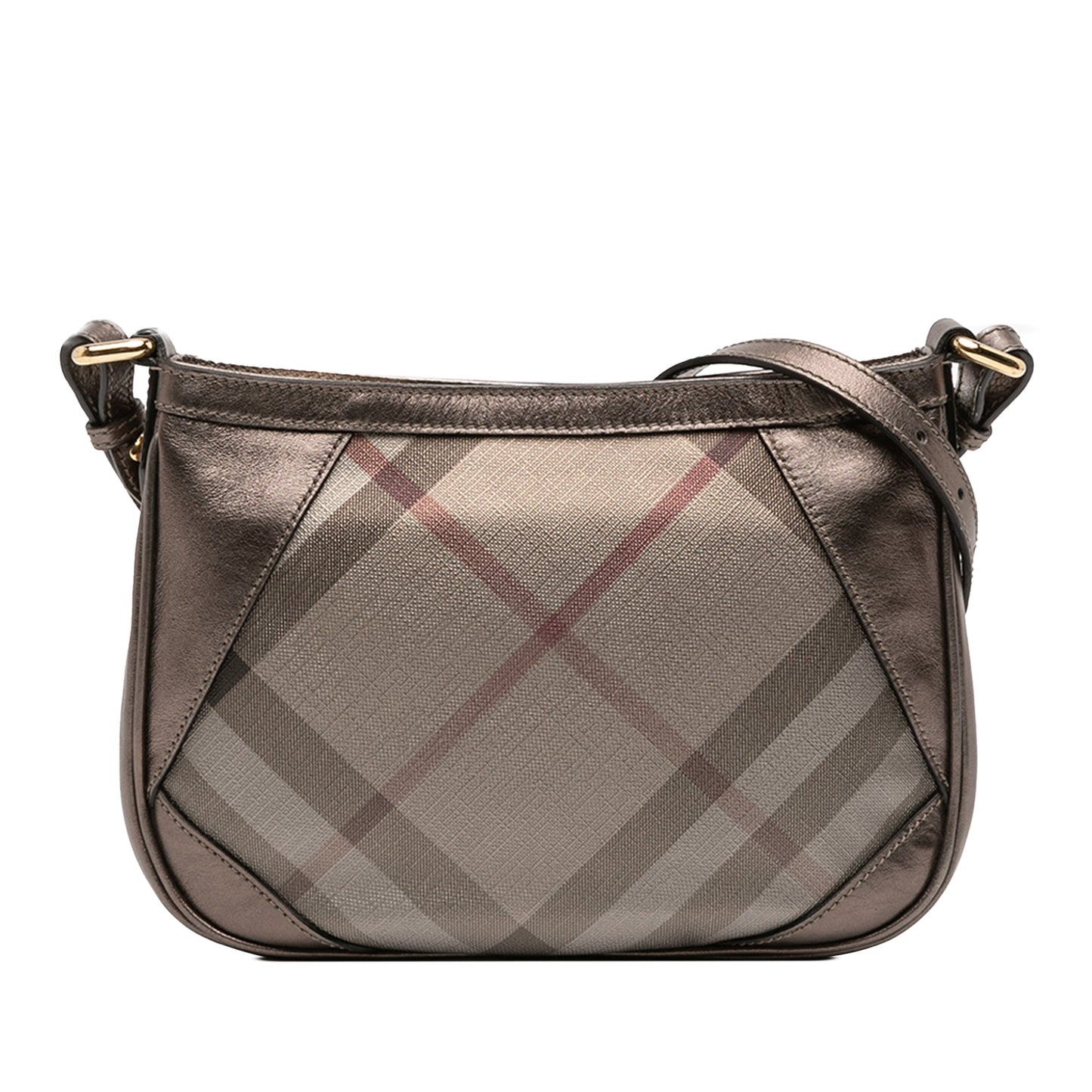 Burberry Supernova Check Canvas and Metallic Leather Crossbody