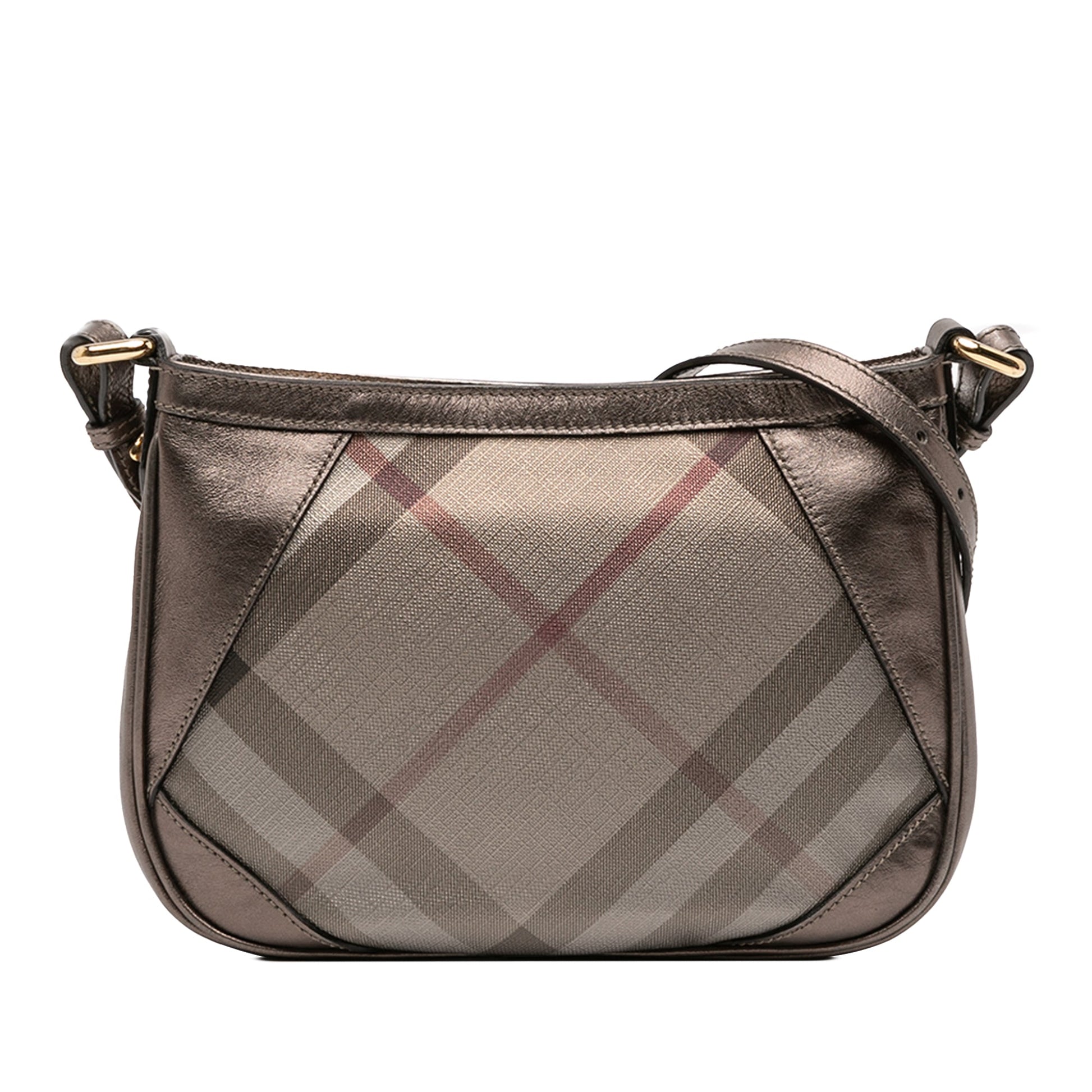 Burberry Supernova Check Canvas and Metallic Leather Crossbody
