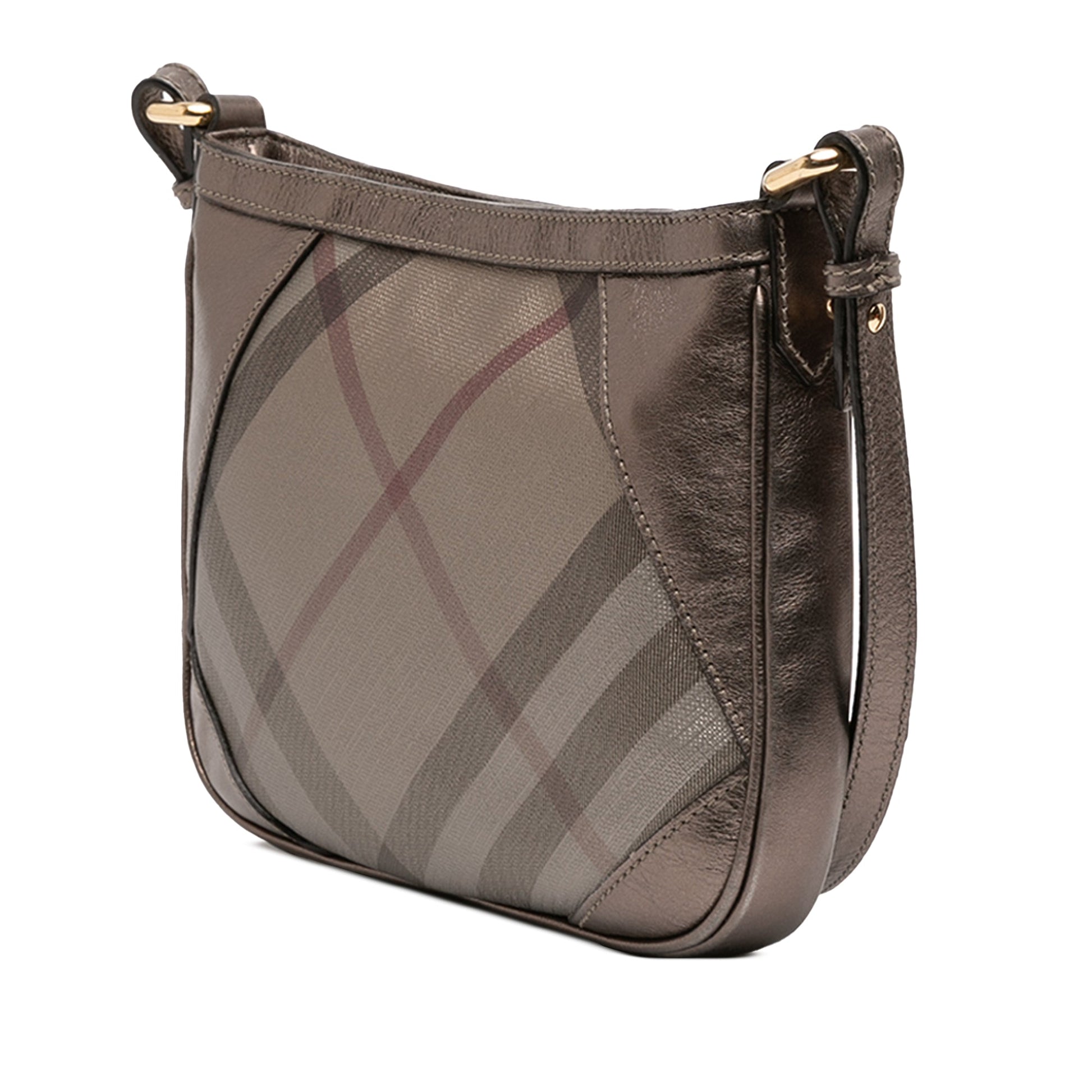 Burberry Supernova Check Canvas and Metallic Leather Crossbody