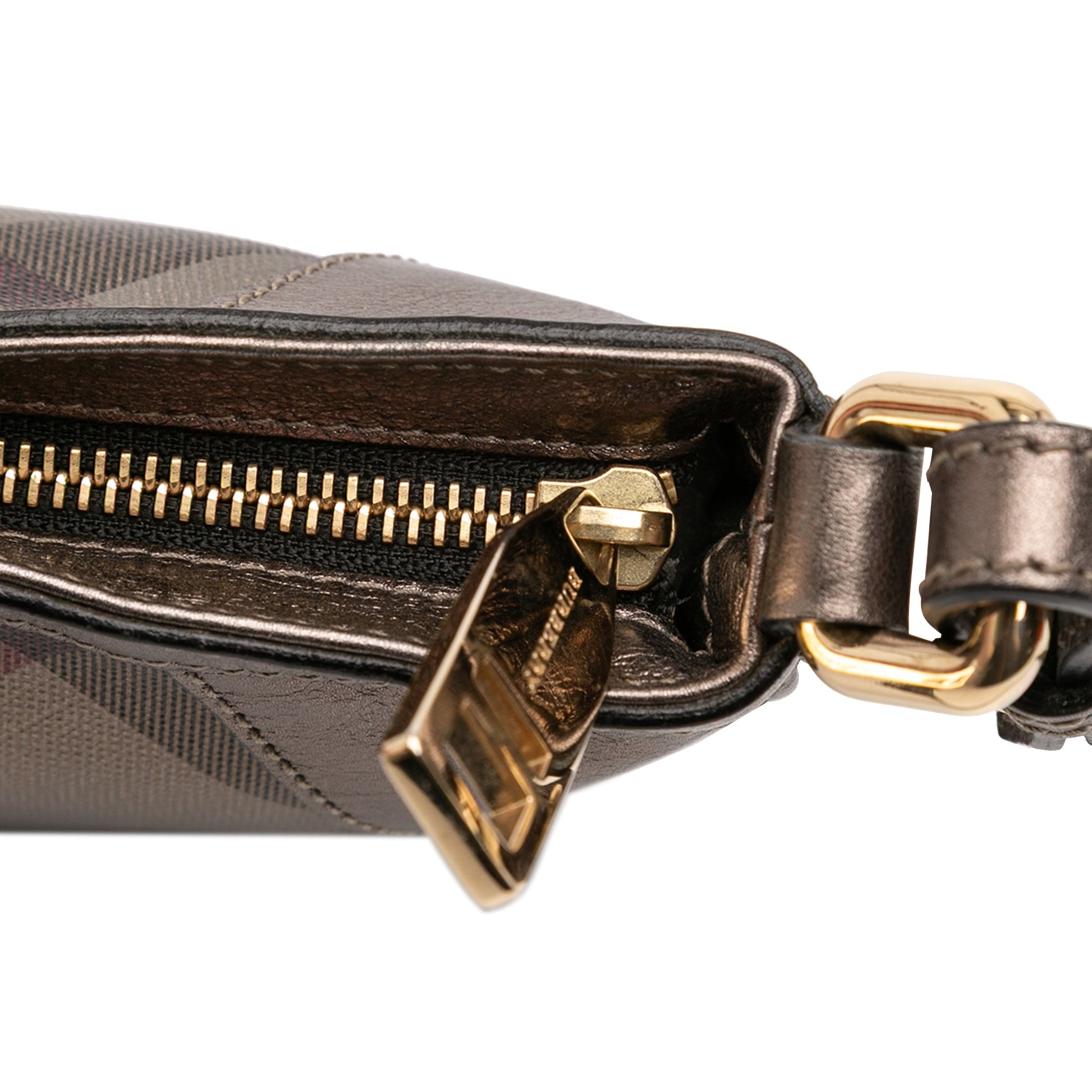 Burberry Supernova Check Canvas and Metallic Leather Crossbody