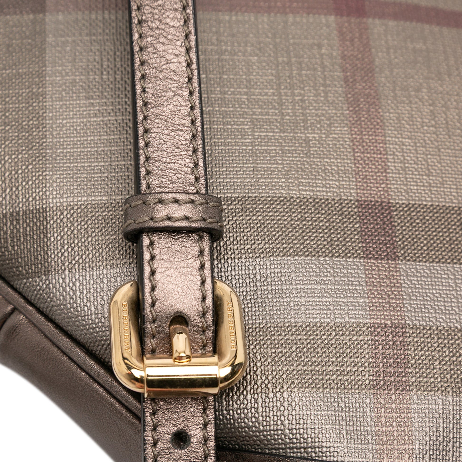 Burberry Supernova Check Canvas and Metallic Leather Crossbody