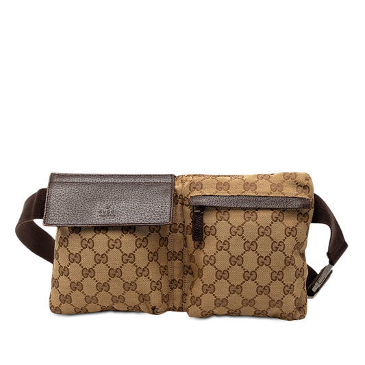 Gucci GG Canvas Double Pocket Belt Bag