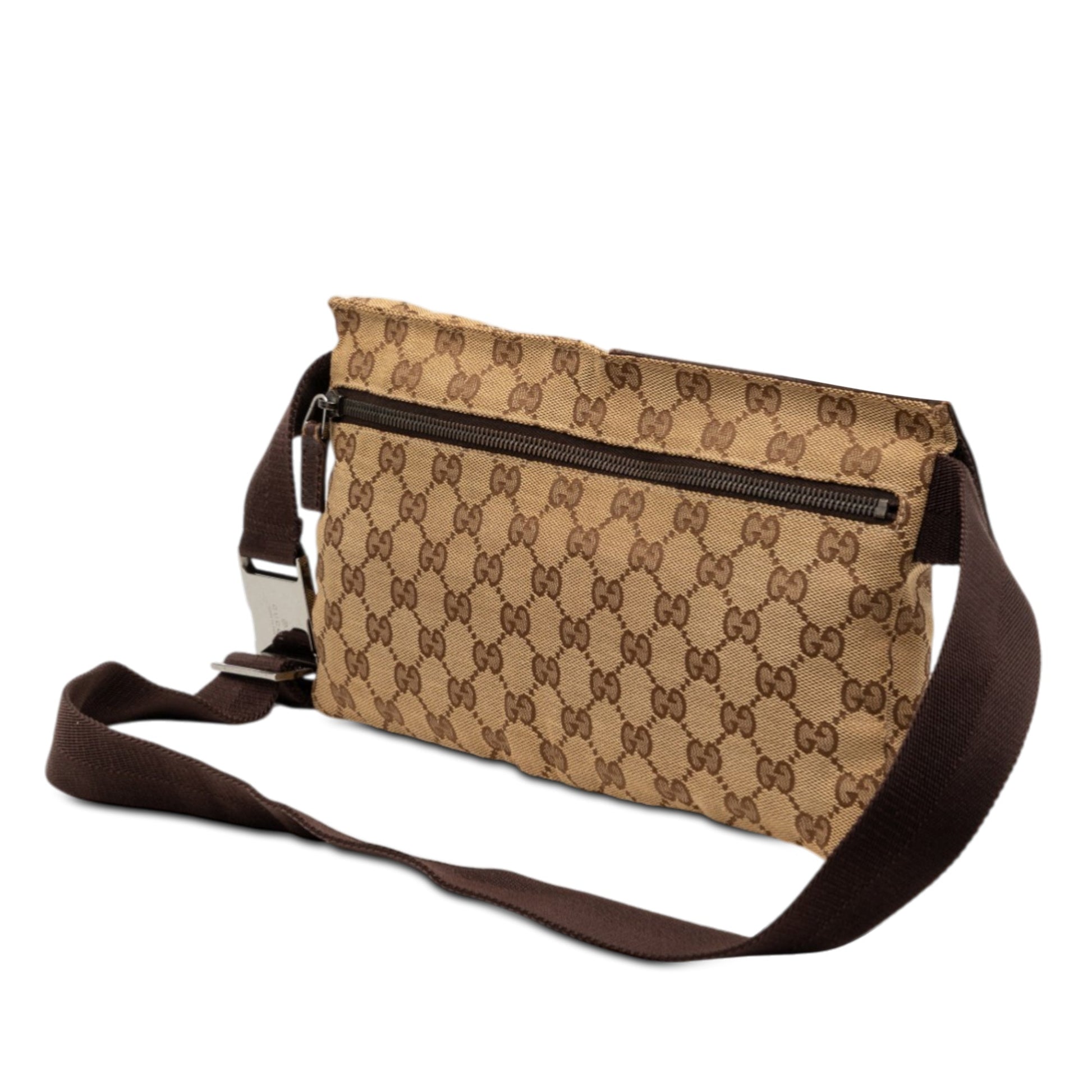 Gucci GG Canvas Double Pocket Belt Bag