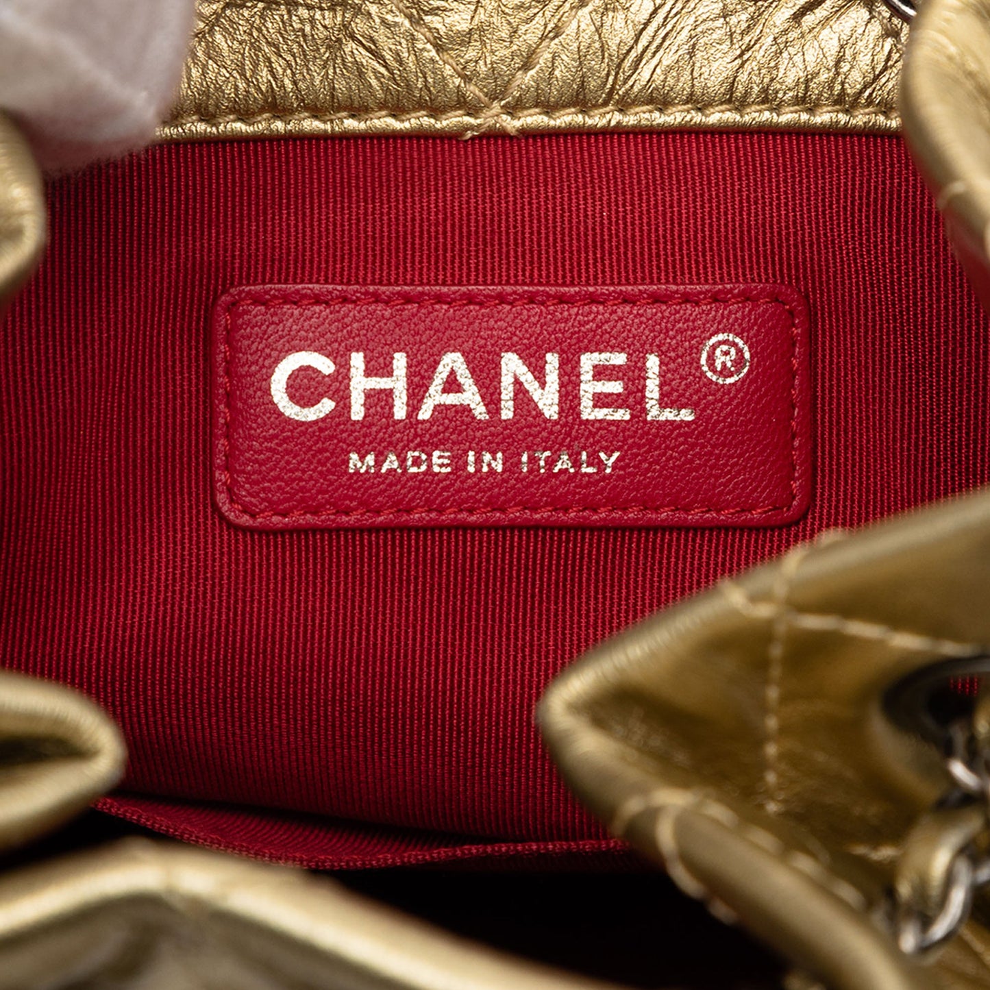 Small Quilted Metallic Aged Calfskin Gabrielle Backpack