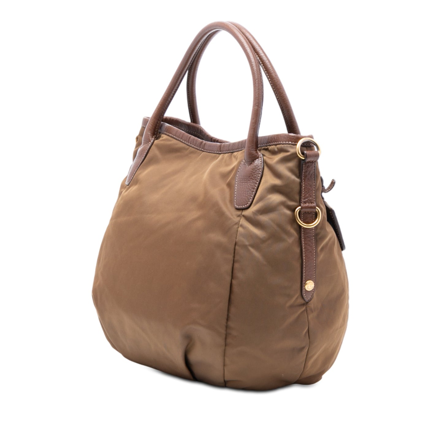 Prada Vitello Daino Trimmed Tessuto Satchel