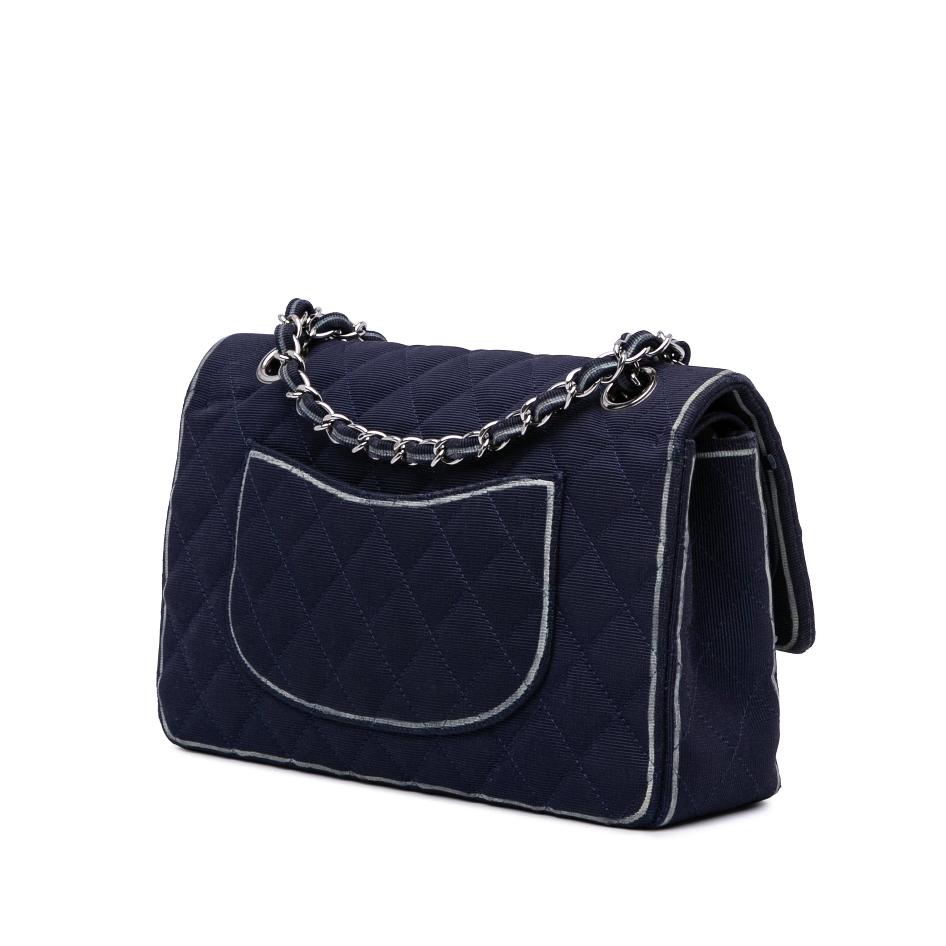 Chanel Medium Classic Printed Grosgrain Double Flap