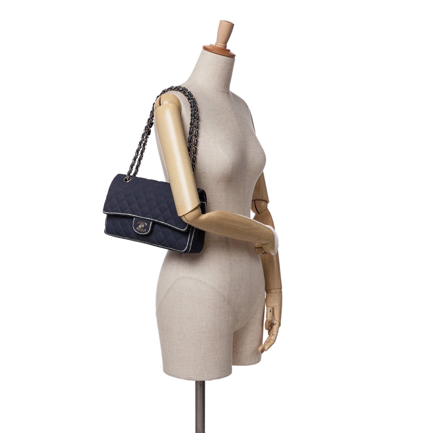 Chanel Medium Classic Printed Grosgrain Double Flap
