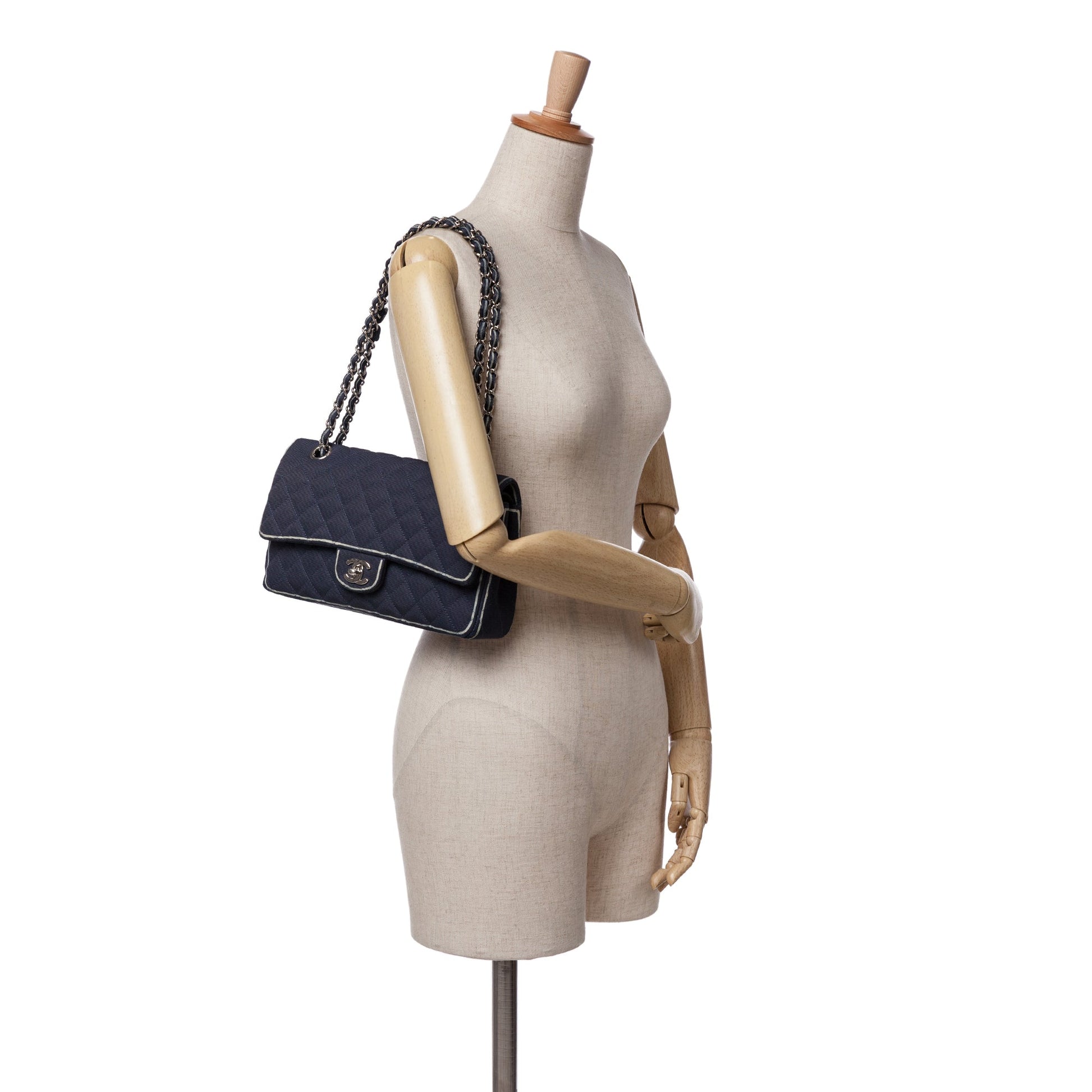 Chanel Medium Classic Printed Grosgrain Double Flap