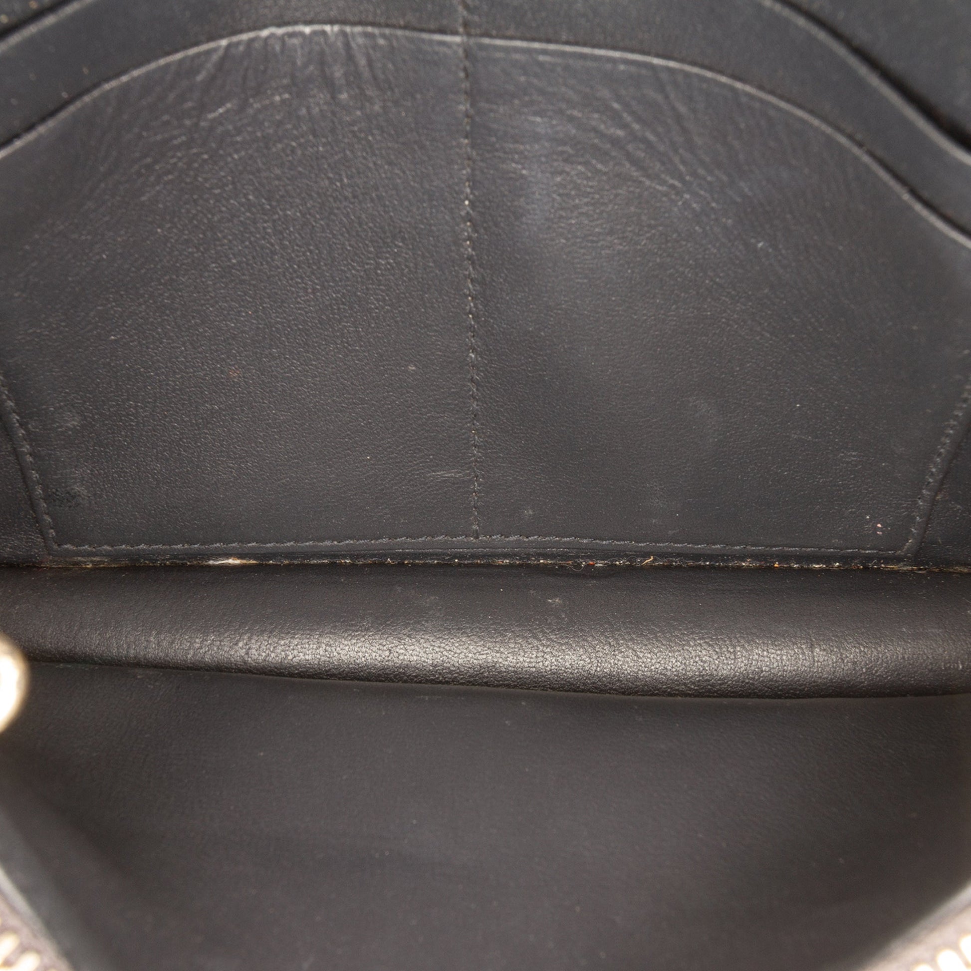 Dior Metallic Patent Microcannage Diorama Wallet on Chain