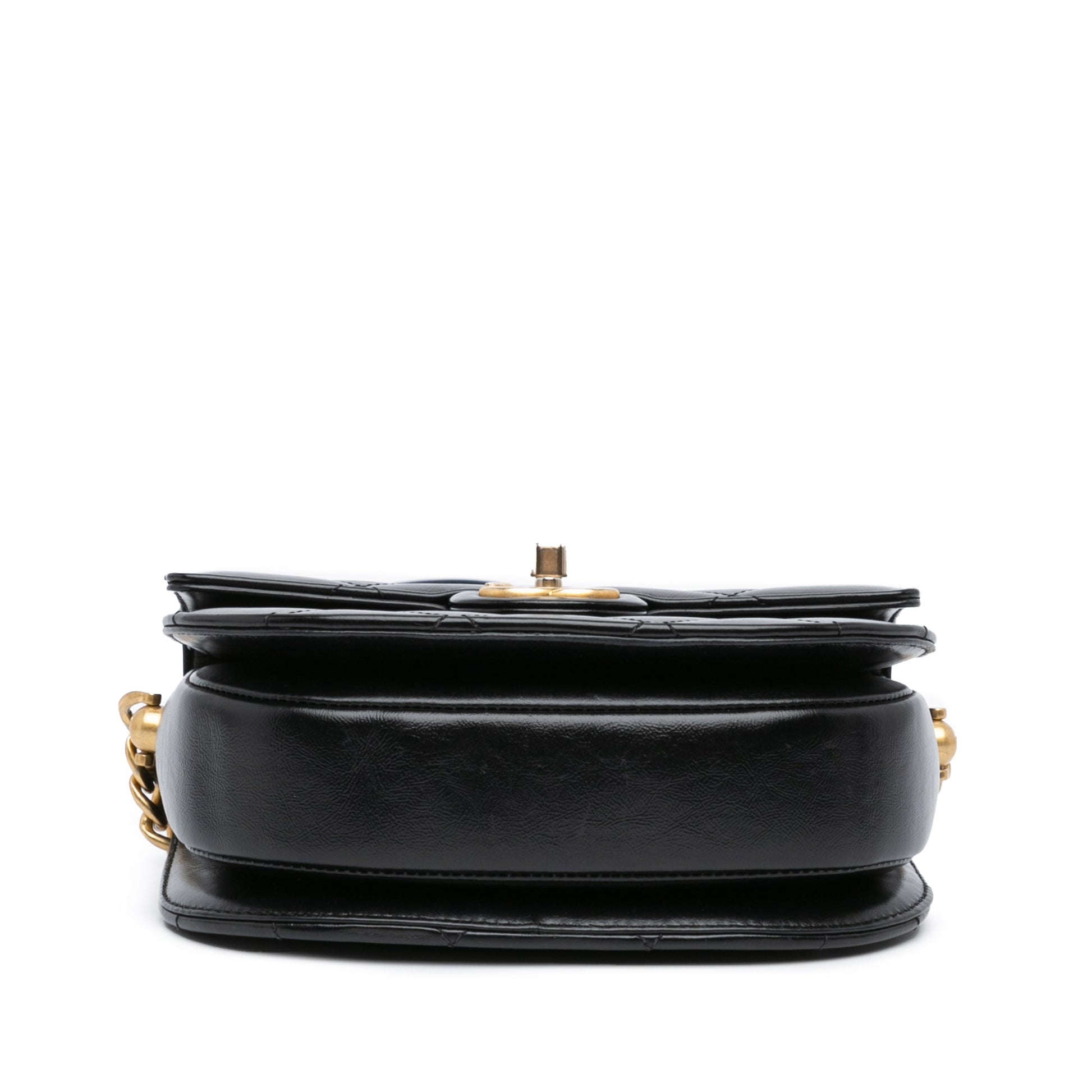 Chanel CC Quilted Calfskin Round Moon Messenger Flap