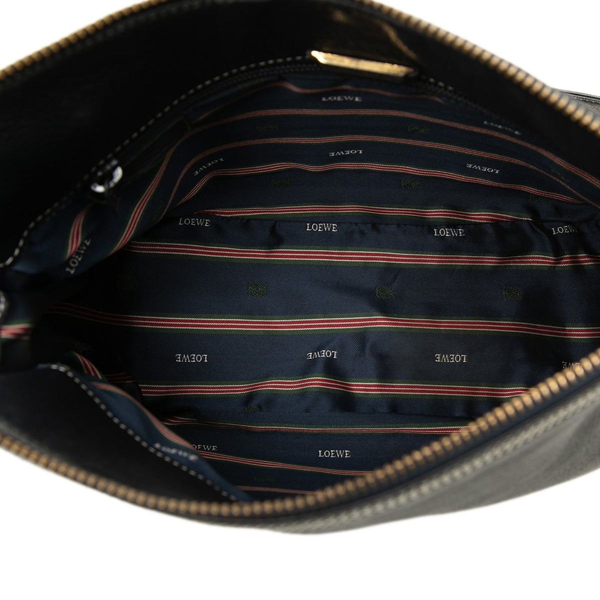 LOEWE Leather Anagram Crossbody — Black