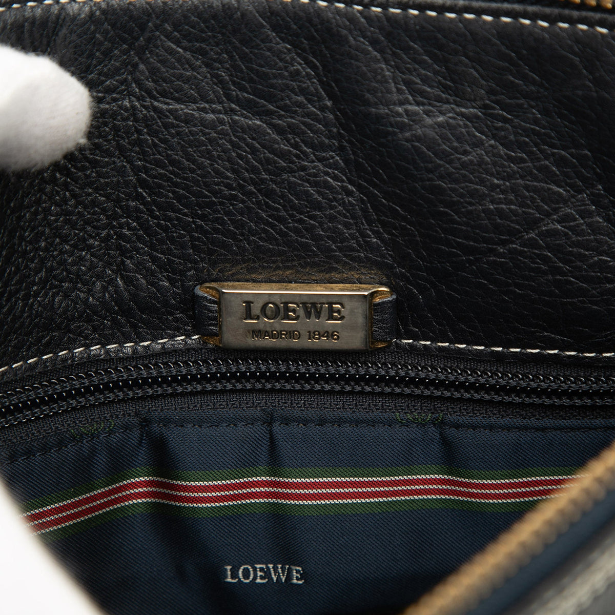 LOEWE Leather Anagram Crossbody — Black