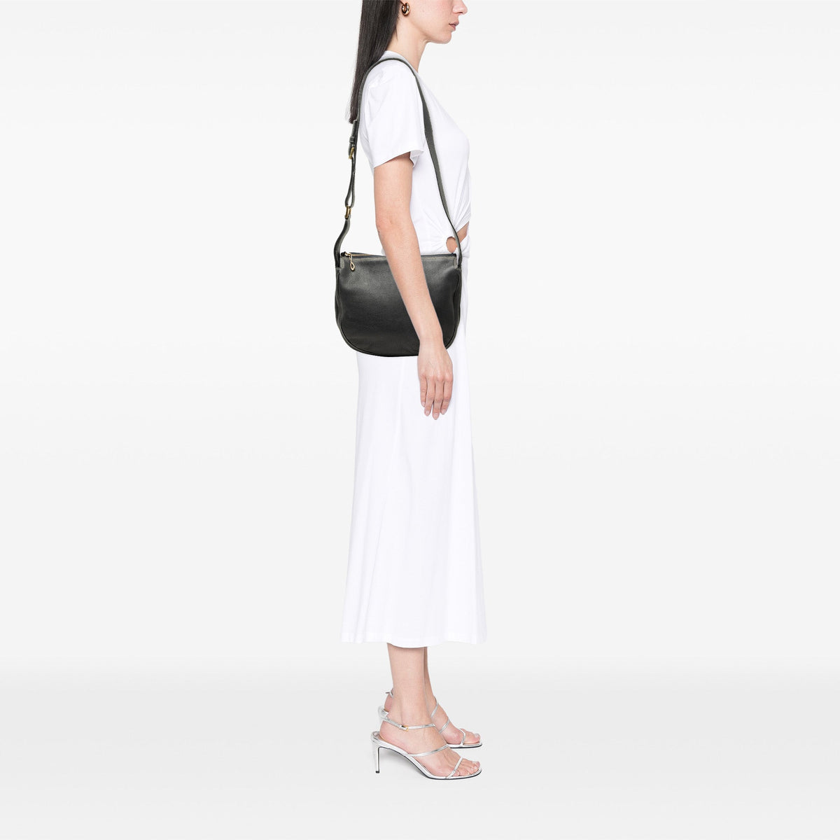 LOEWE Leather Anagram Crossbody — Black