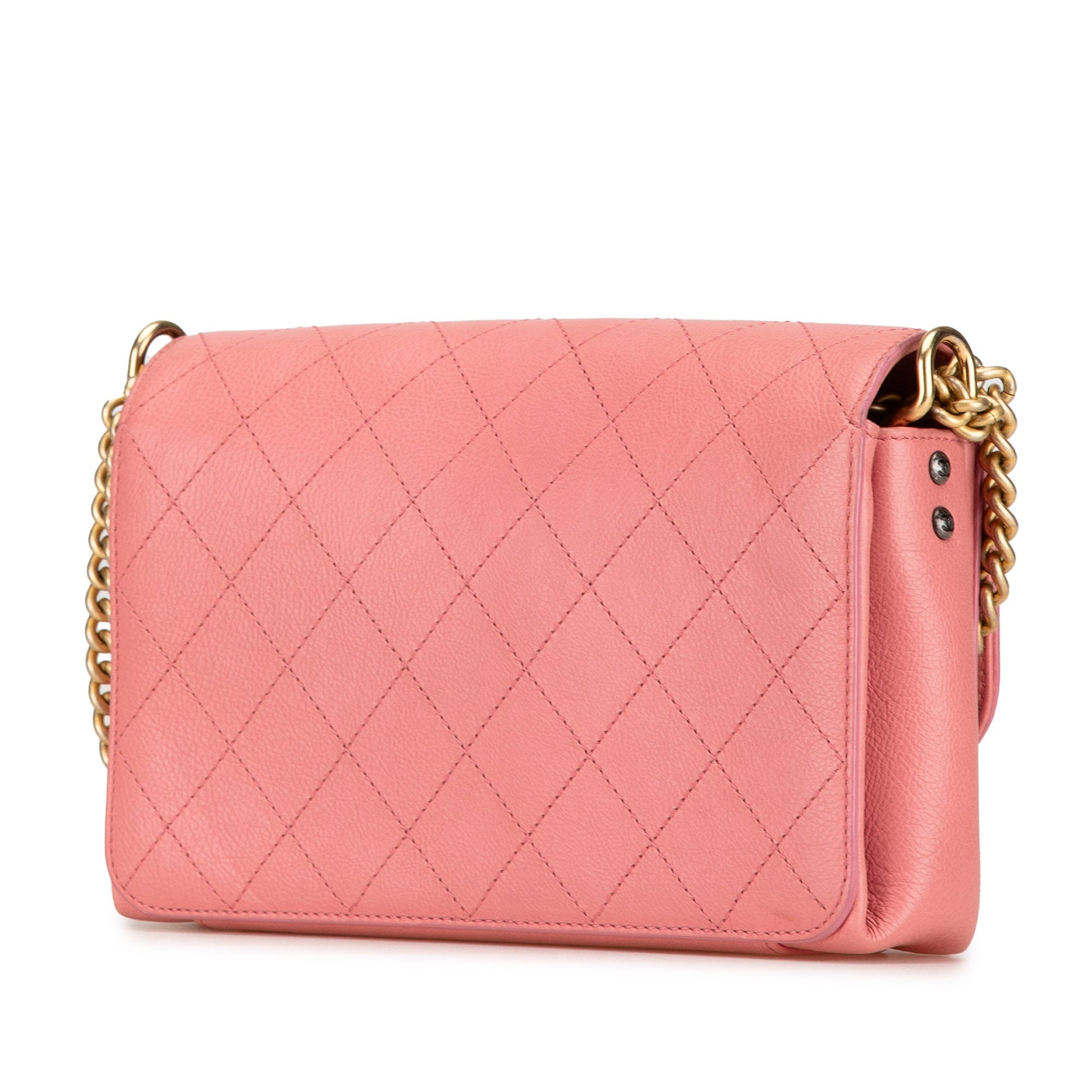 Chanel Quilted Calfskin Straight Lined Flap