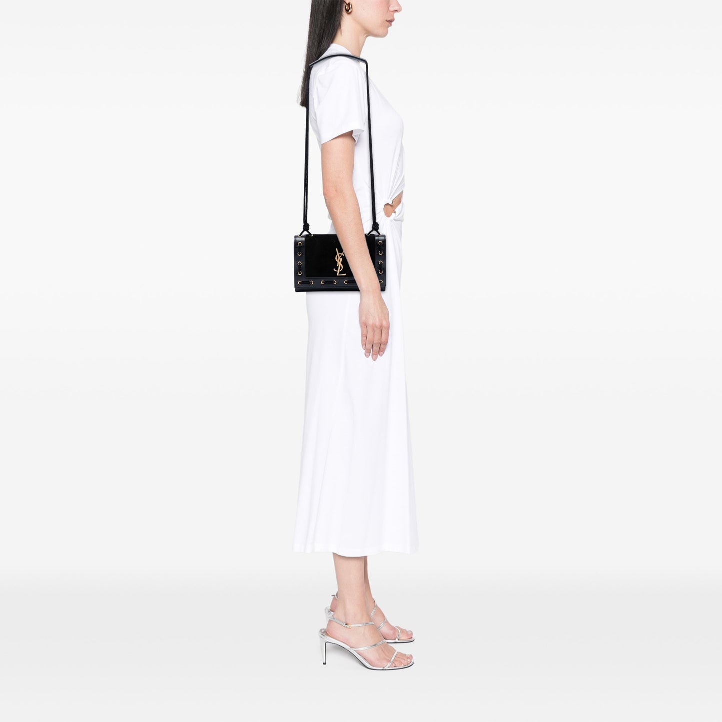 Saint Laurent Medium Suede Rope Stitch Kate Crossbody