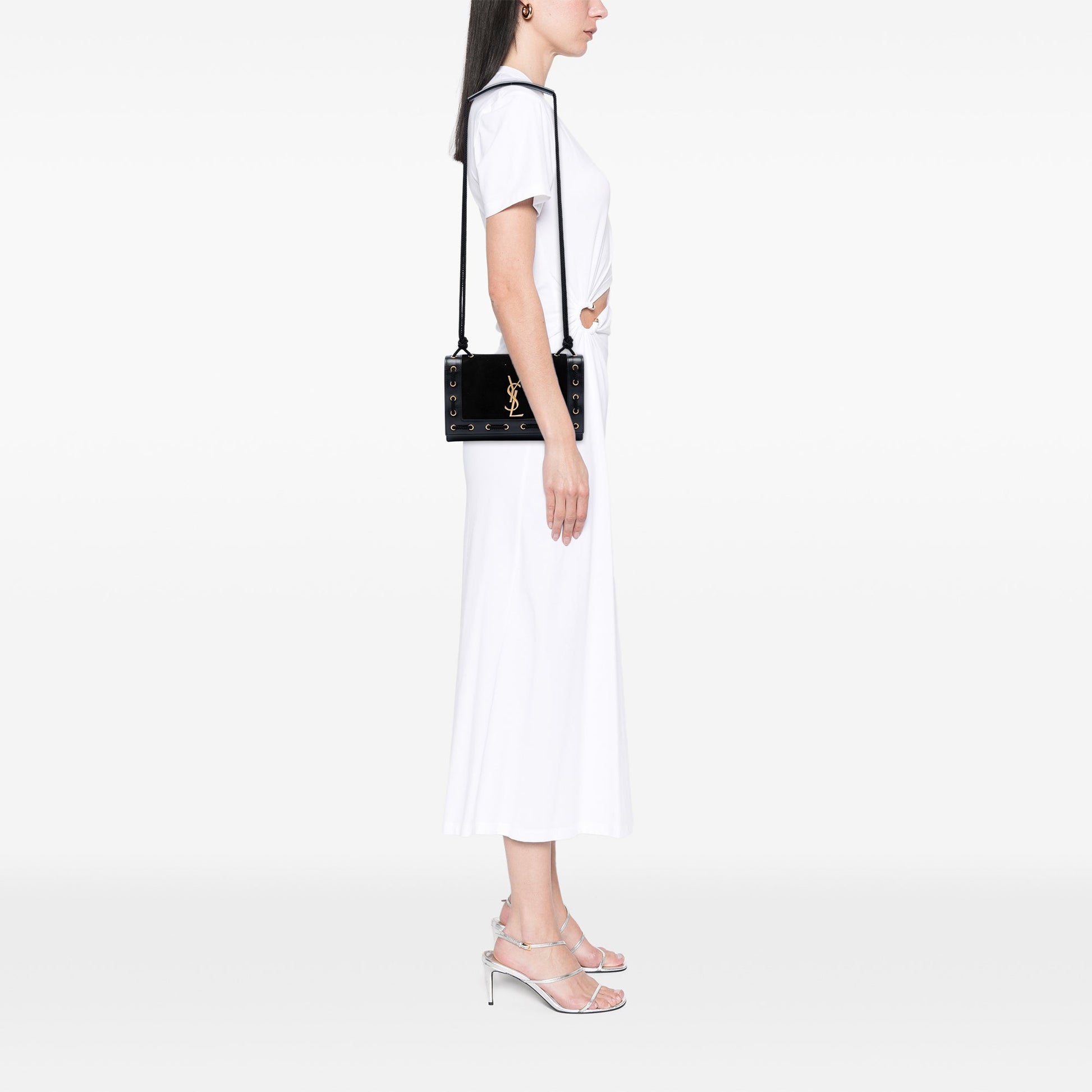 Saint Laurent Medium Suede Rope Stitch Kate Crossbody