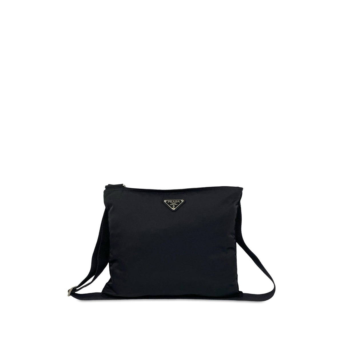 Prada Tessuto Zip Top Crossbody — Black