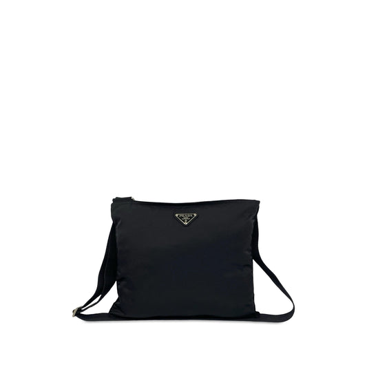 Prada Tessuto Zip Top Crossbody — Black
