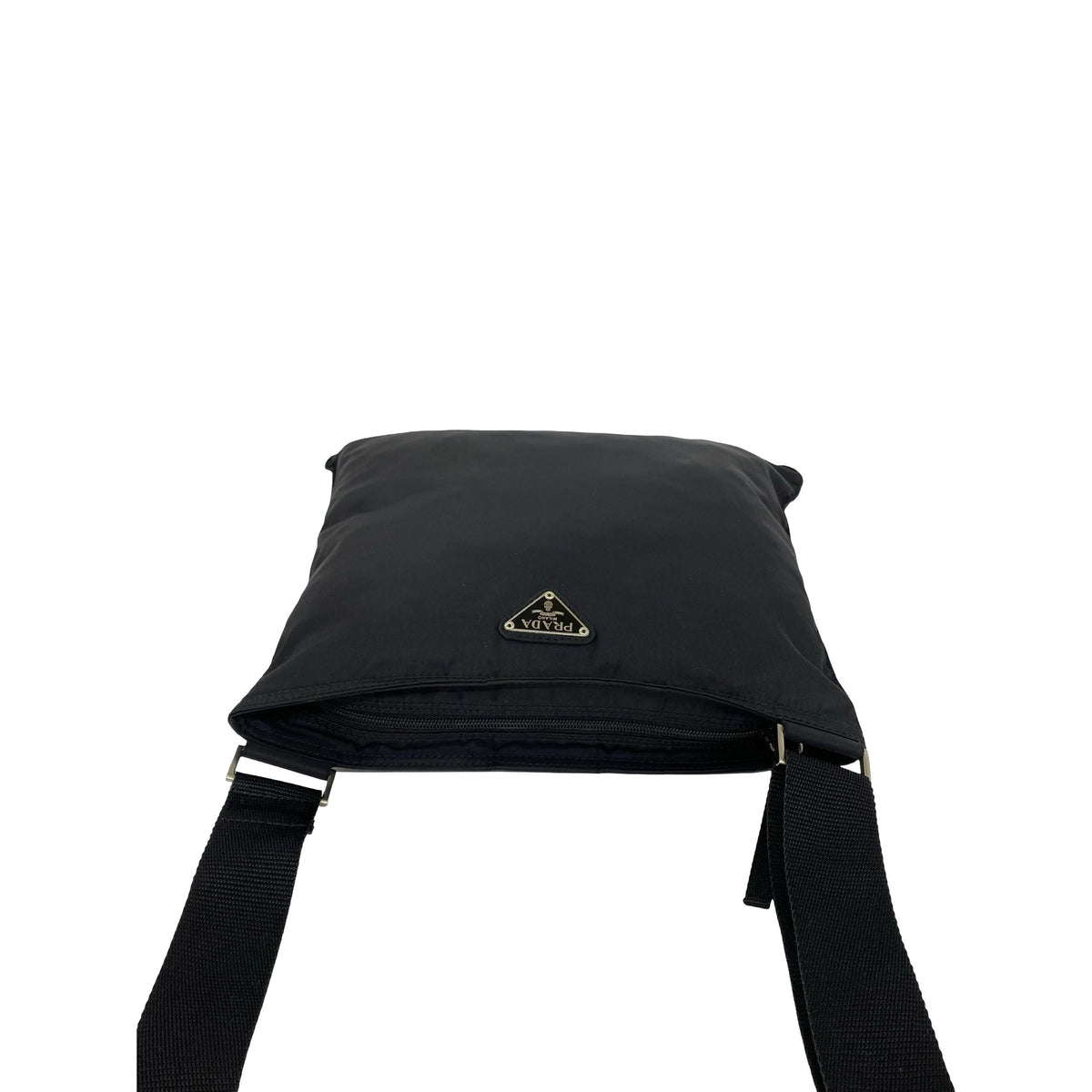 Prada Tessuto Zip Top Crossbody — Black