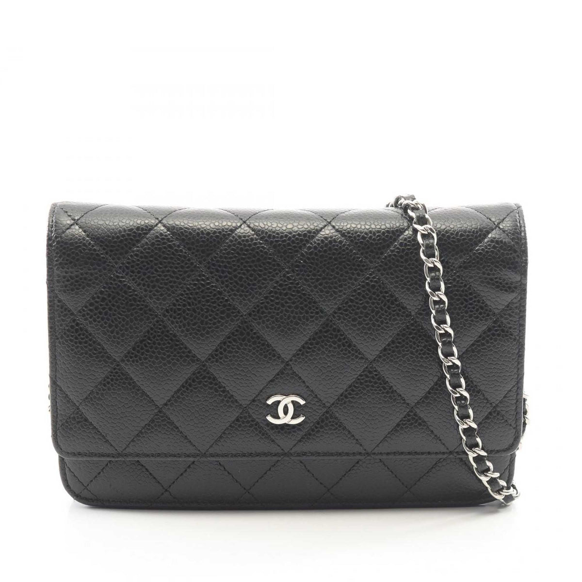 Chanel CC Quilted Caviar Wallet on Chain