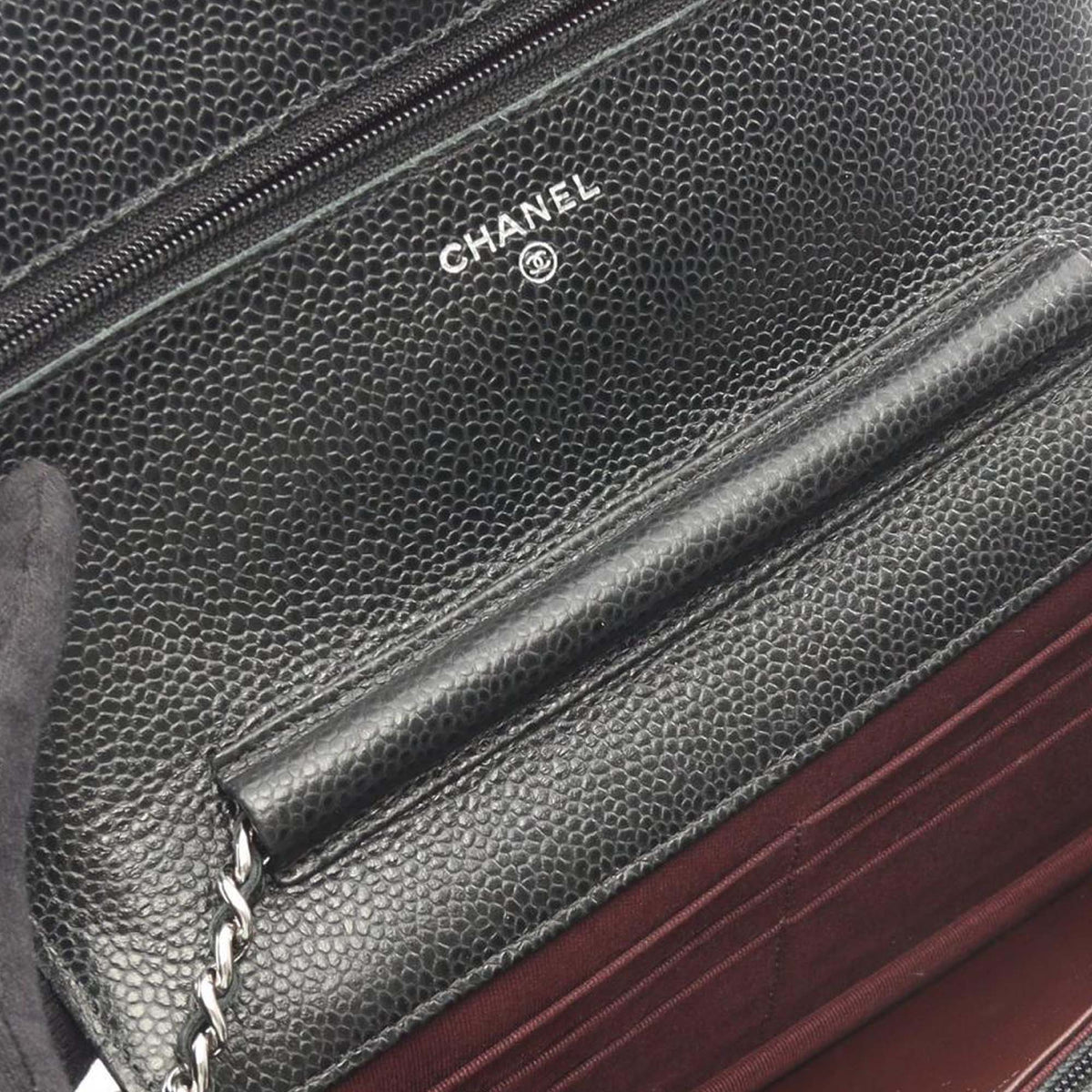Chanel CC Quilted Caviar Wallet on Chain