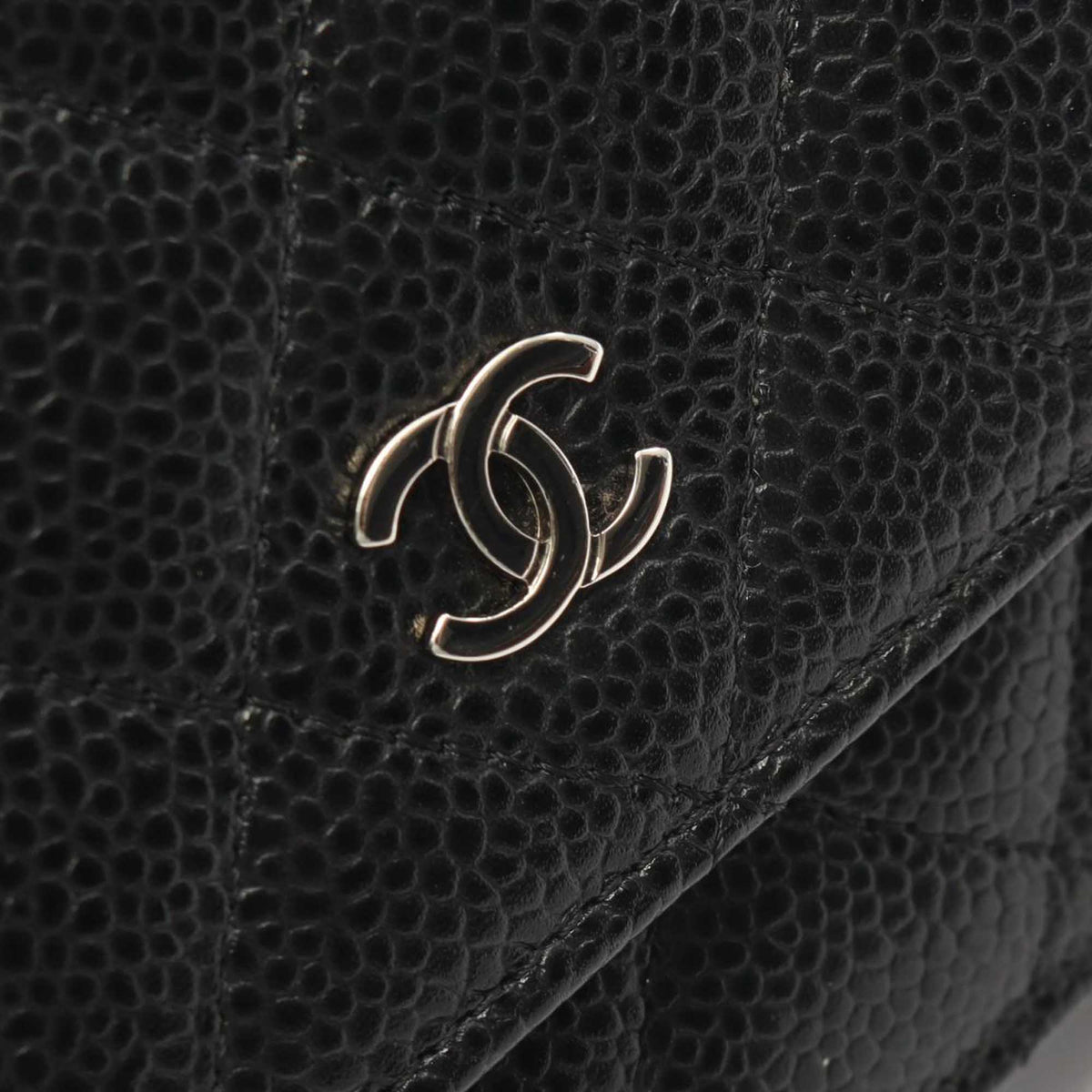 Chanel CC Quilted Caviar Wallet on Chain