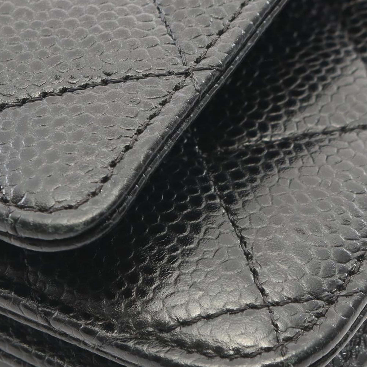 Chanel CC Quilted Caviar Wallet on Chain