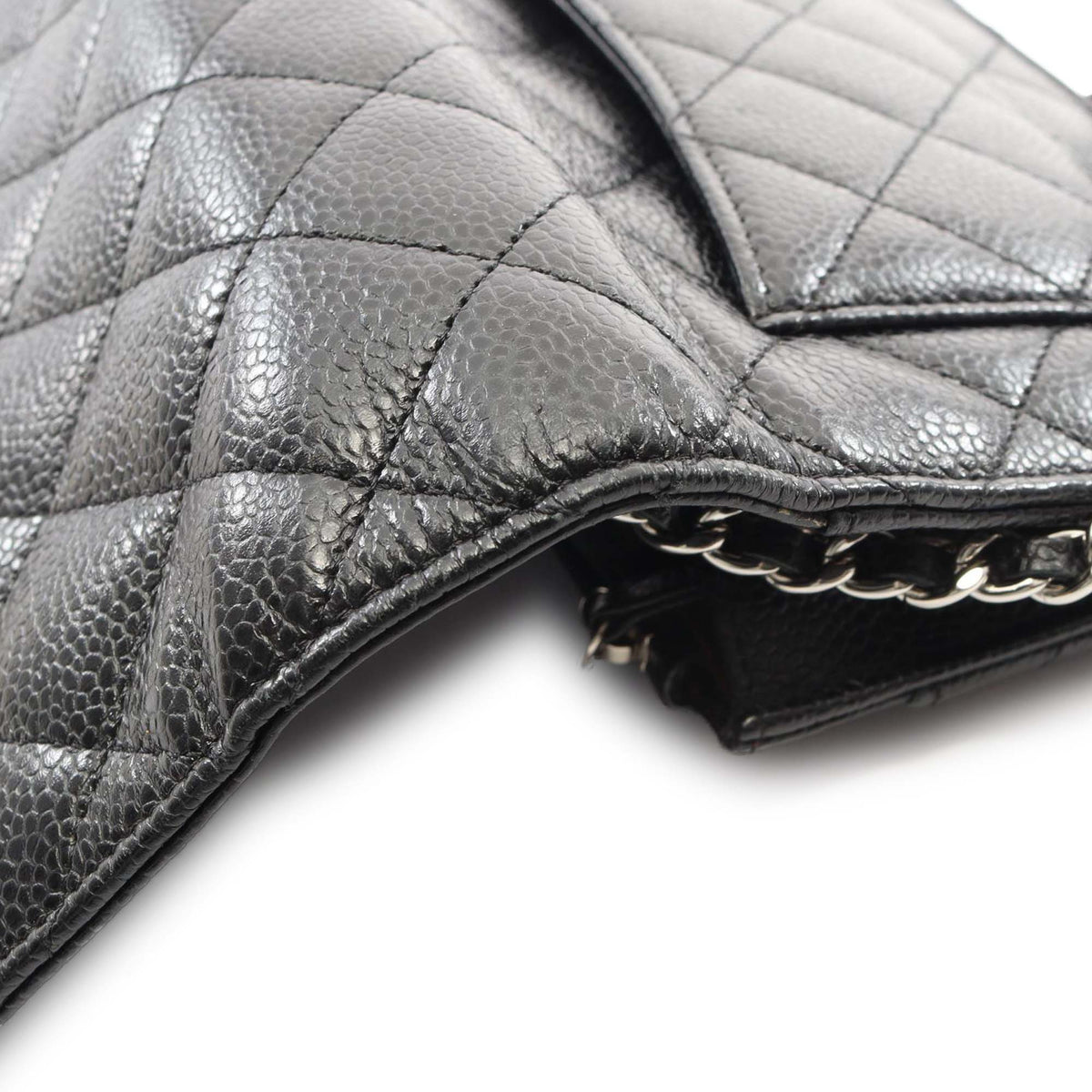 Chanel CC Quilted Caviar Wallet on Chain