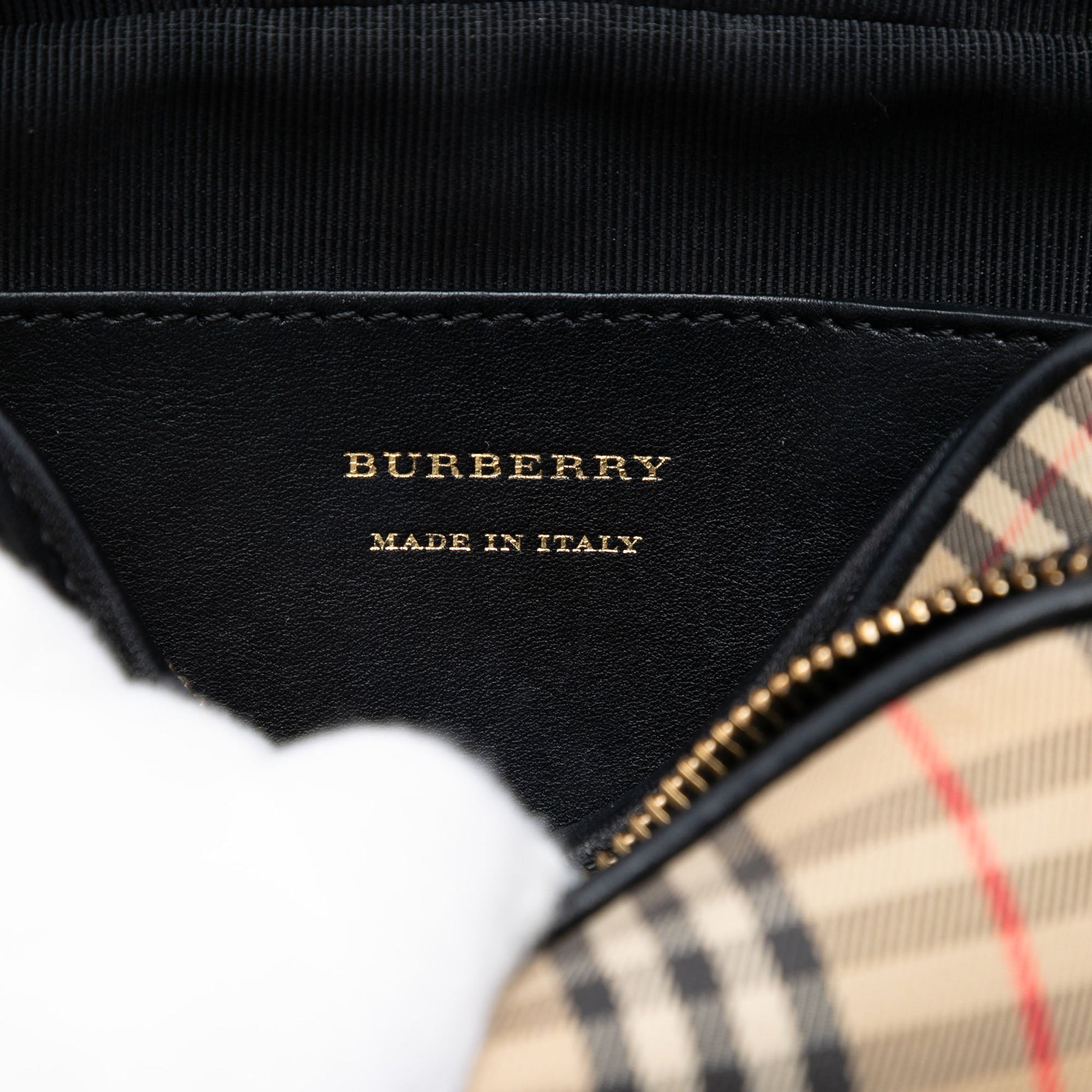 Burberry 1983 Knight Check Canvas and Calfskin Link Camera Bag