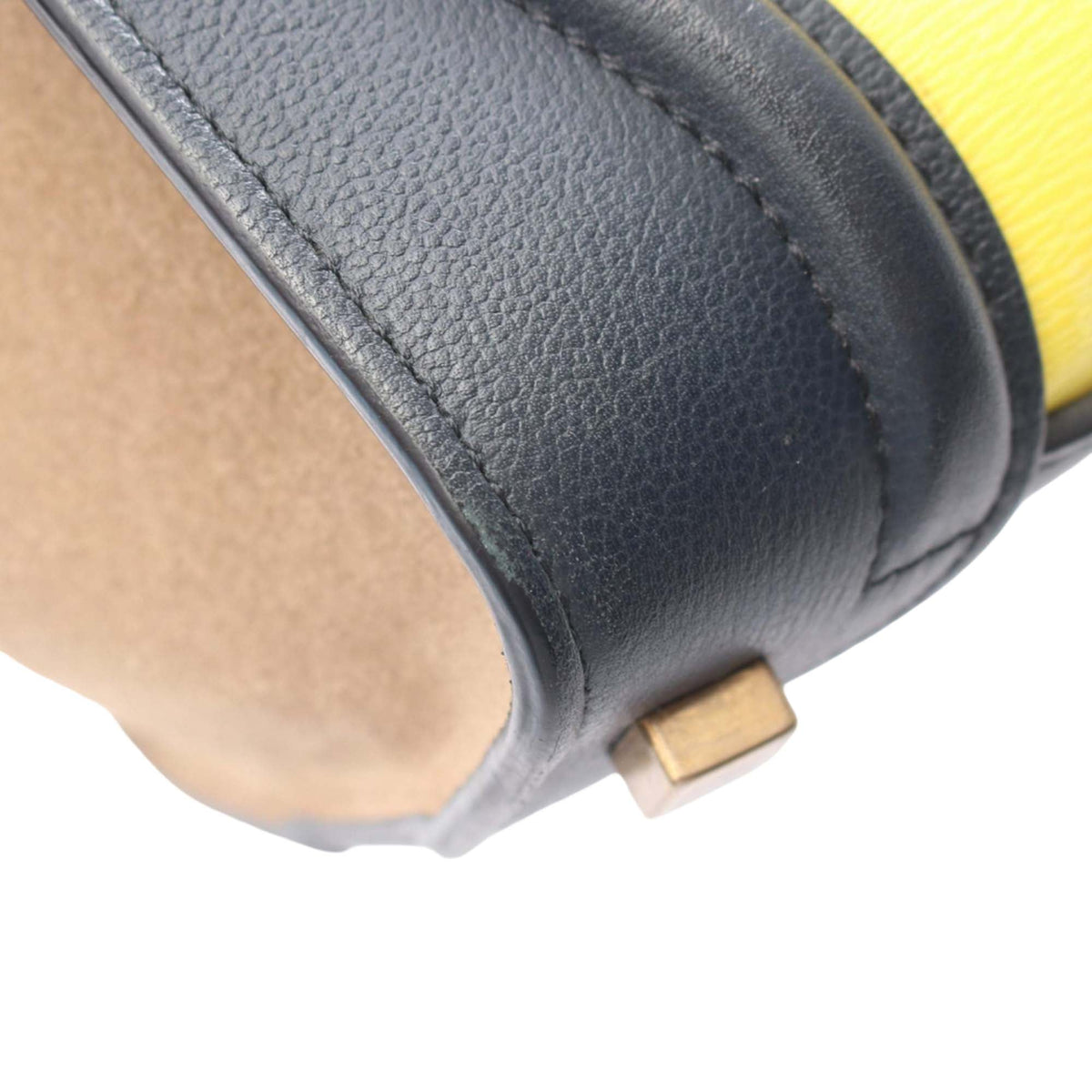Celine Micro Tricolor Calfskin and Suede Luggage Tote — Yellow