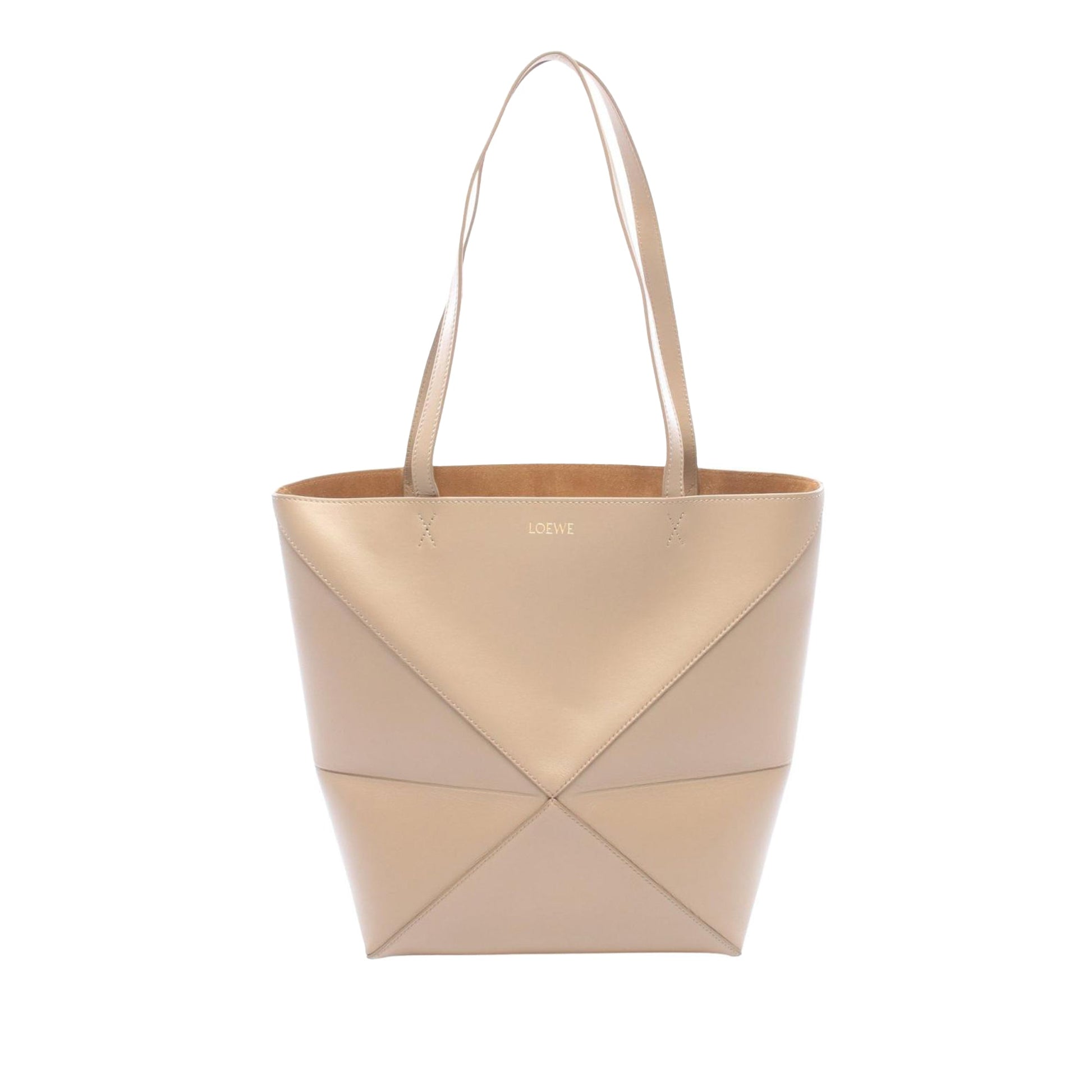 LOEWE Medium Shiny Calfskin Puzzle Fold Tote