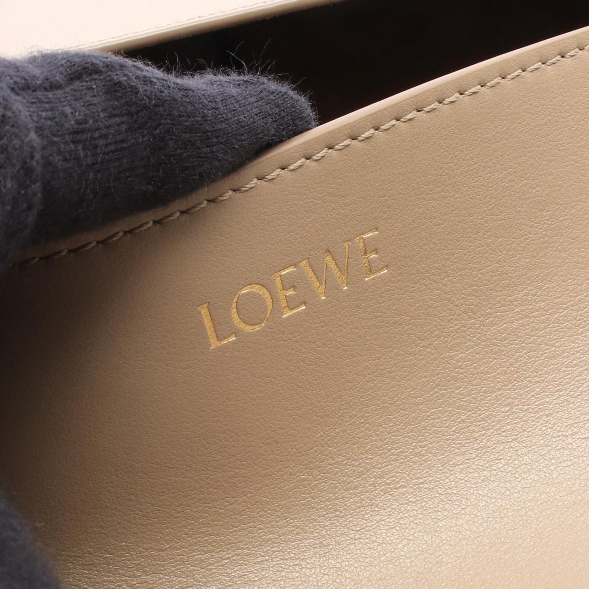 LOEWE Medium Shiny Calfskin Puzzle Fold Tote