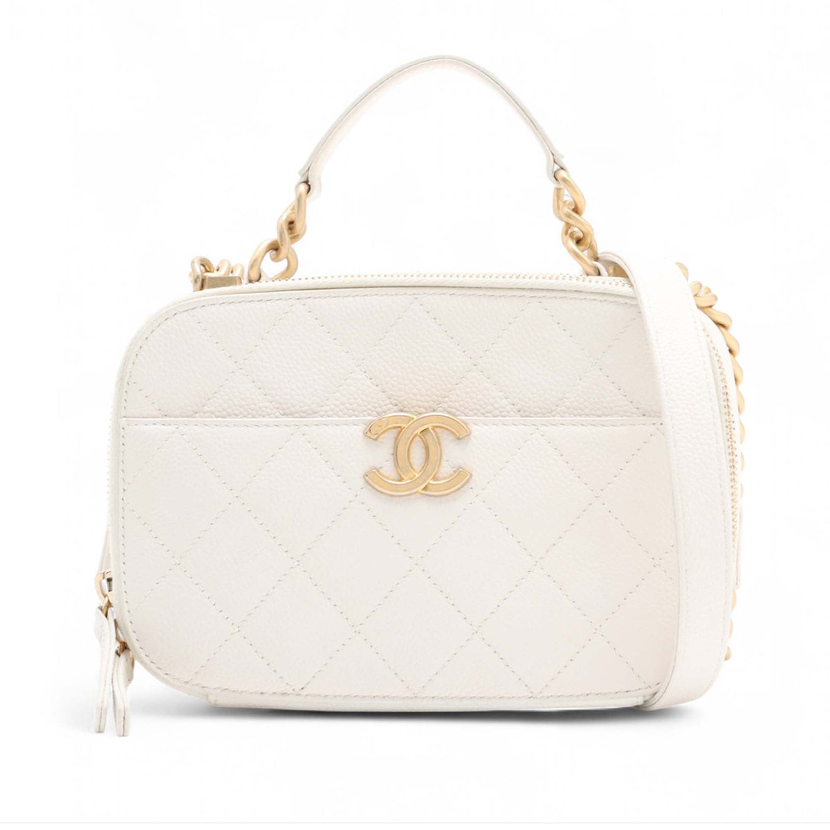 Chanel CC Caviar Top Handle Vanity Case