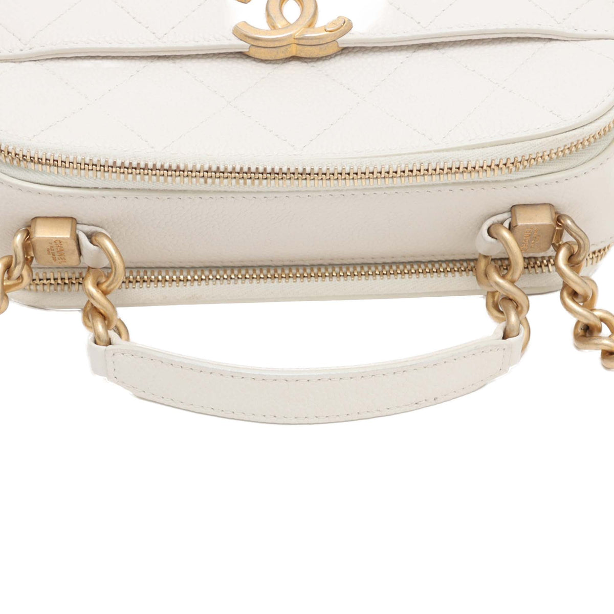 Chanel CC Caviar Top Handle Vanity Case
