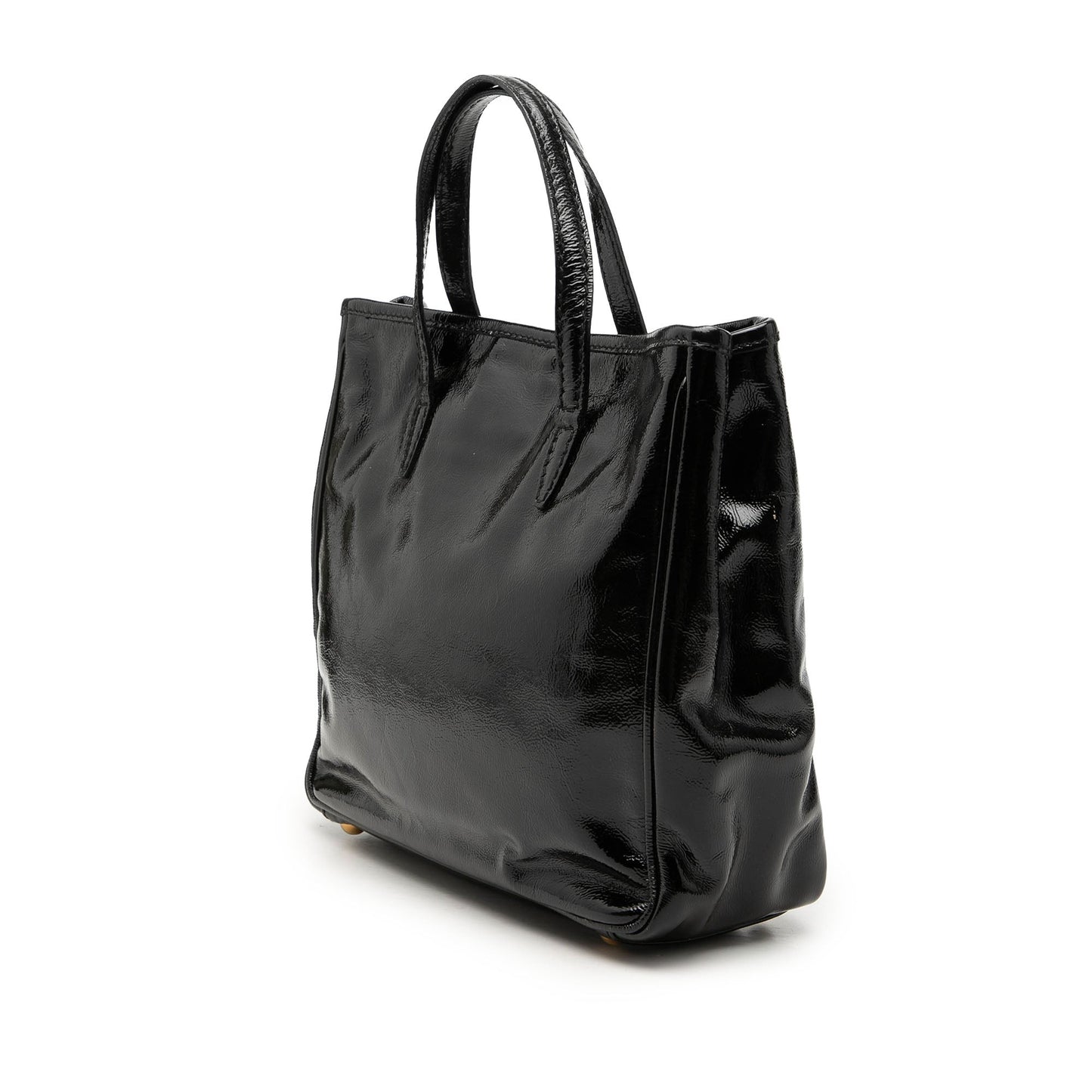 Saint Laurent Small Textured Patent Y Mail Tote