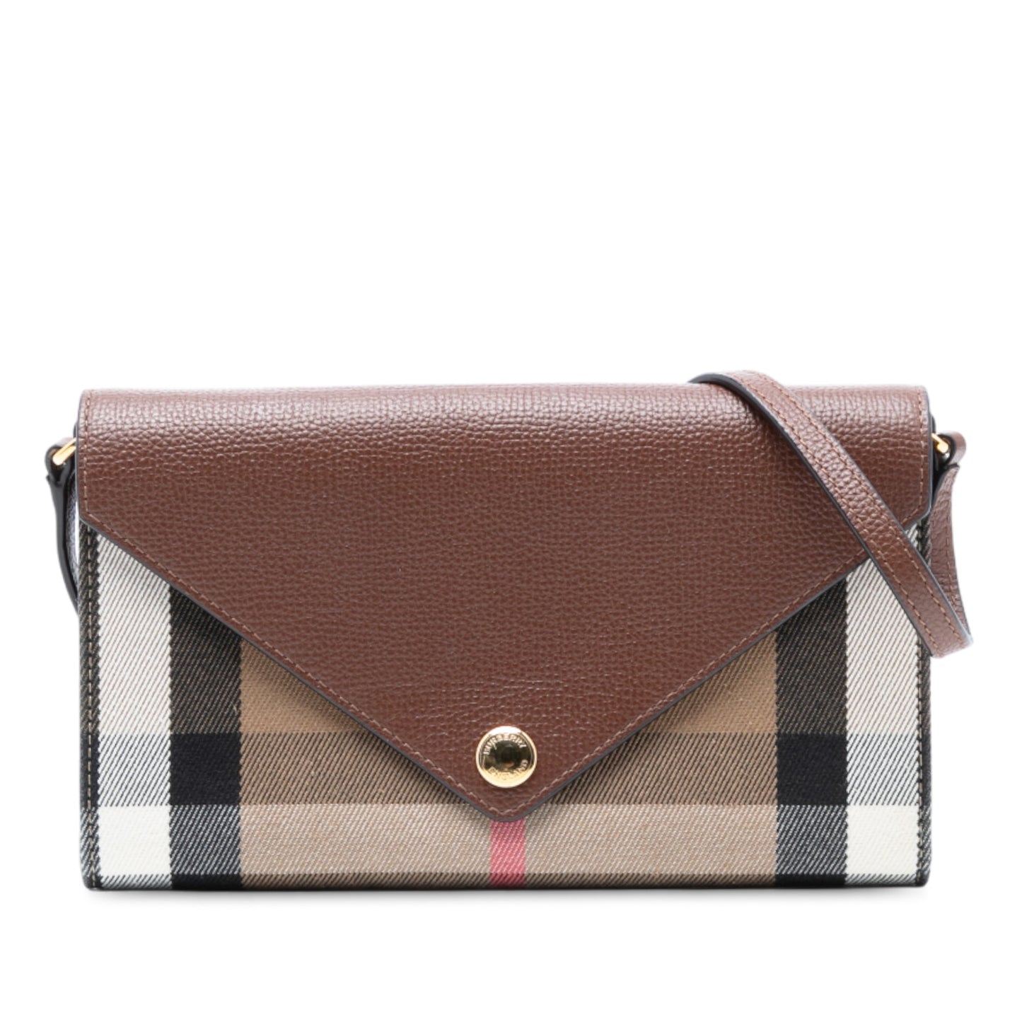Burberry House Check Canvas and Leather Hannah Wallet on Strap