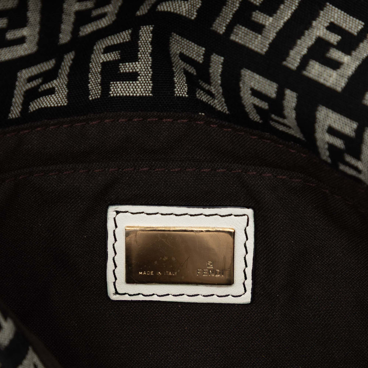 Fendi Zucchino Canvas Shoulder Bag